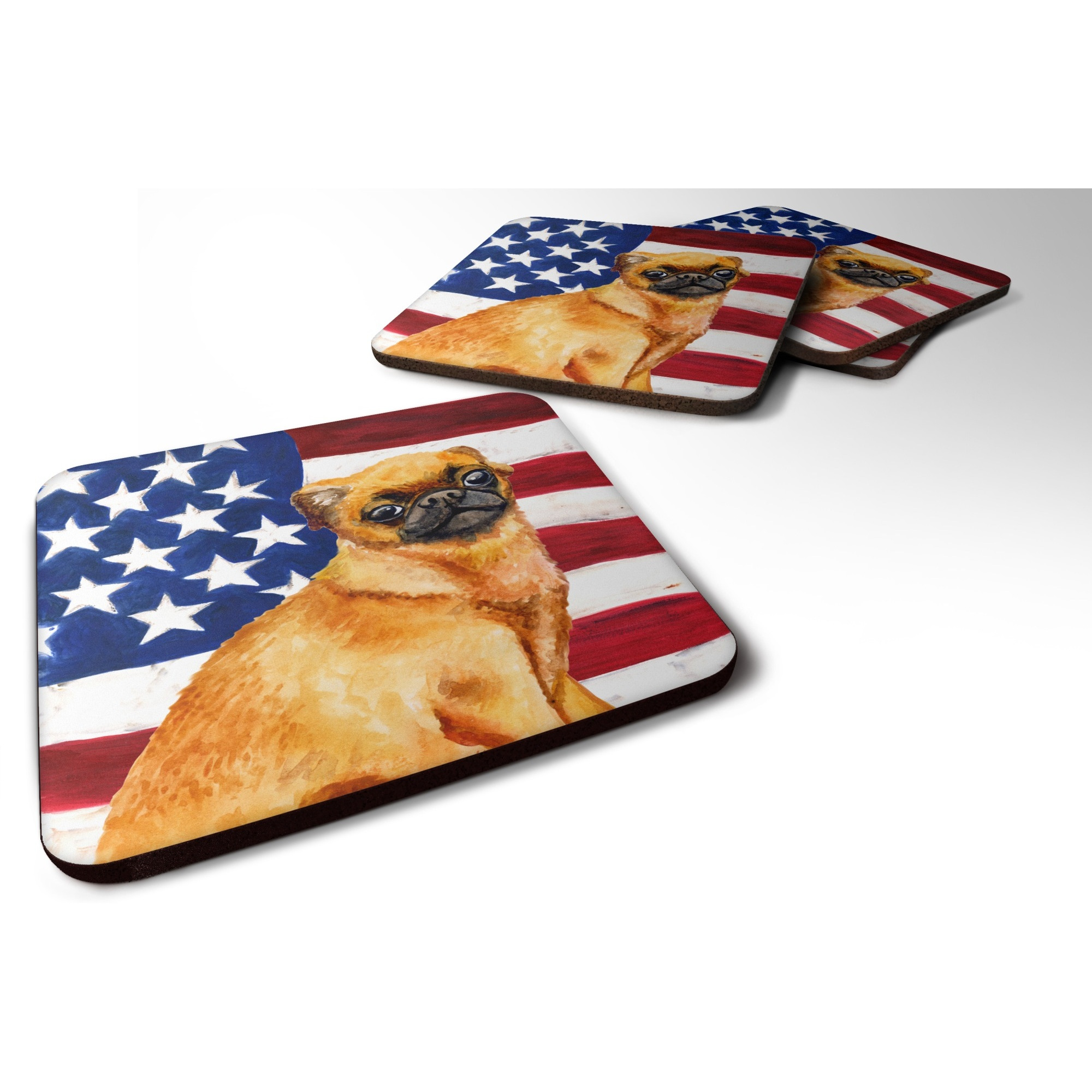 &quotCaroline's Treasures Small Brabant Griffon Patriotic Decorative coasters, Multicolor"