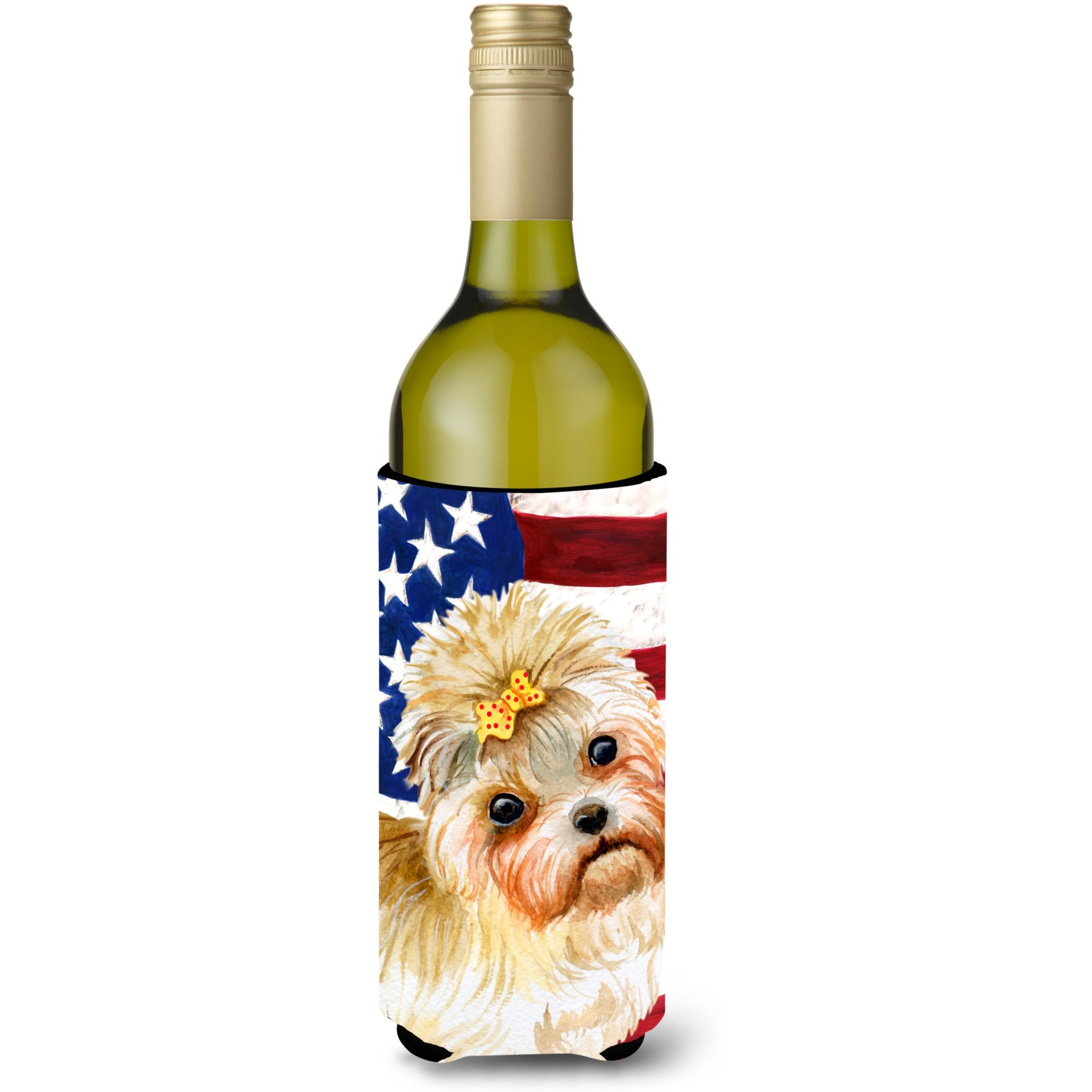 &quotCaroline's Treasures Morkie Patriotic Decorative Bottle Hugger, 750ml, Multicolor"