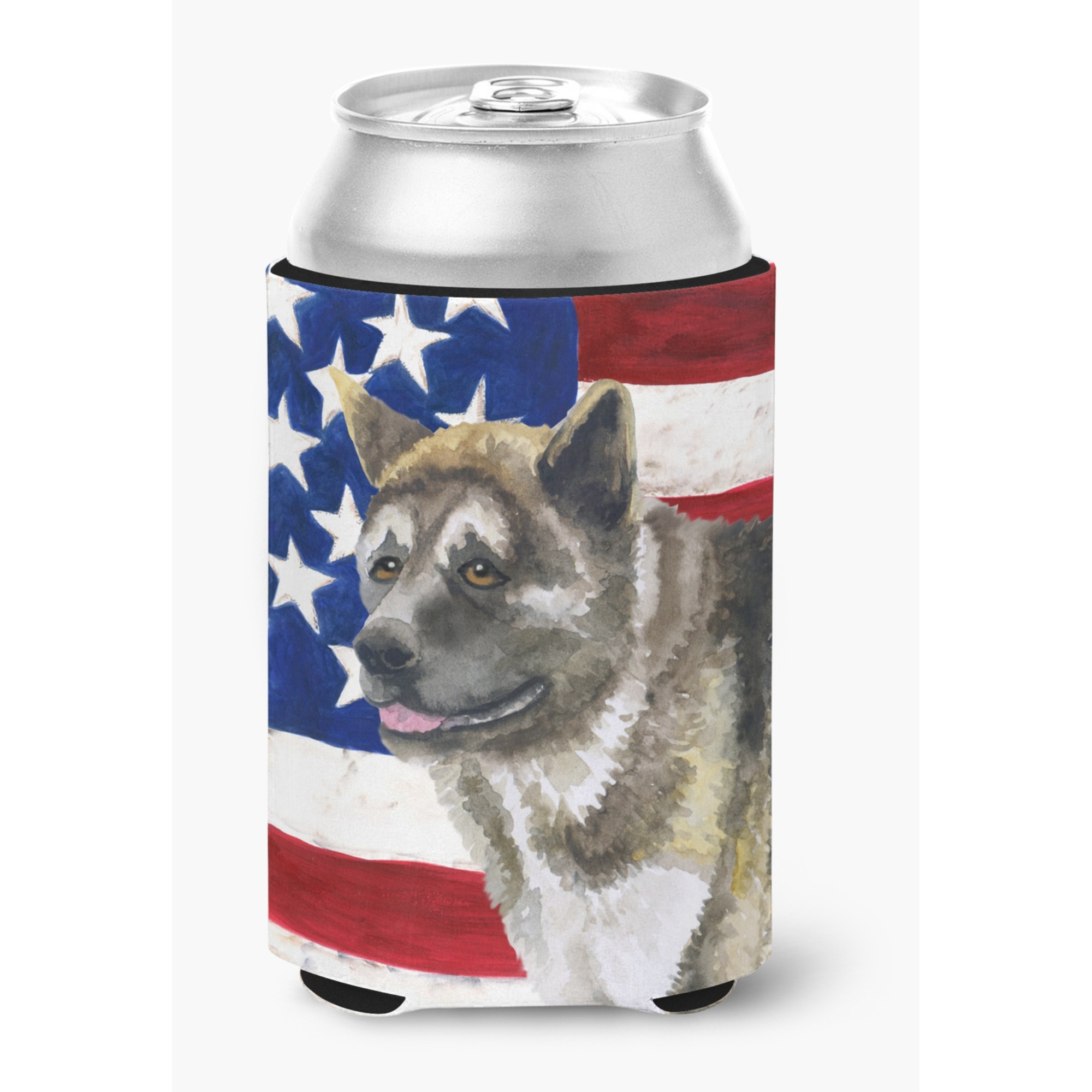 &quotCaroline's Treasures American Akita Patriotic Decorative Can Hugger, Multicolor"