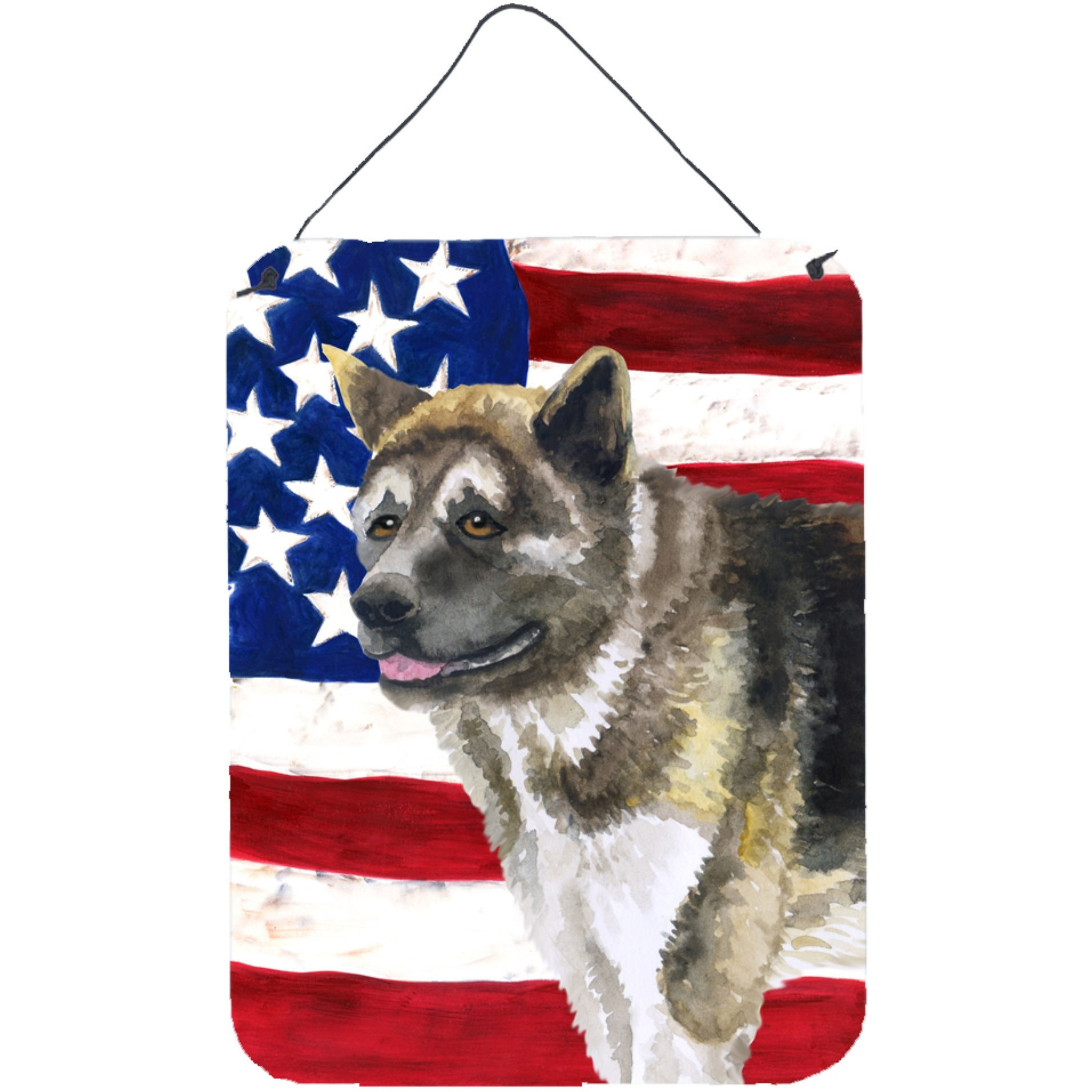 &quotCaroline's Treasures American Akita Patriotic Metal Print, 16"" x 12"", Multicolor"