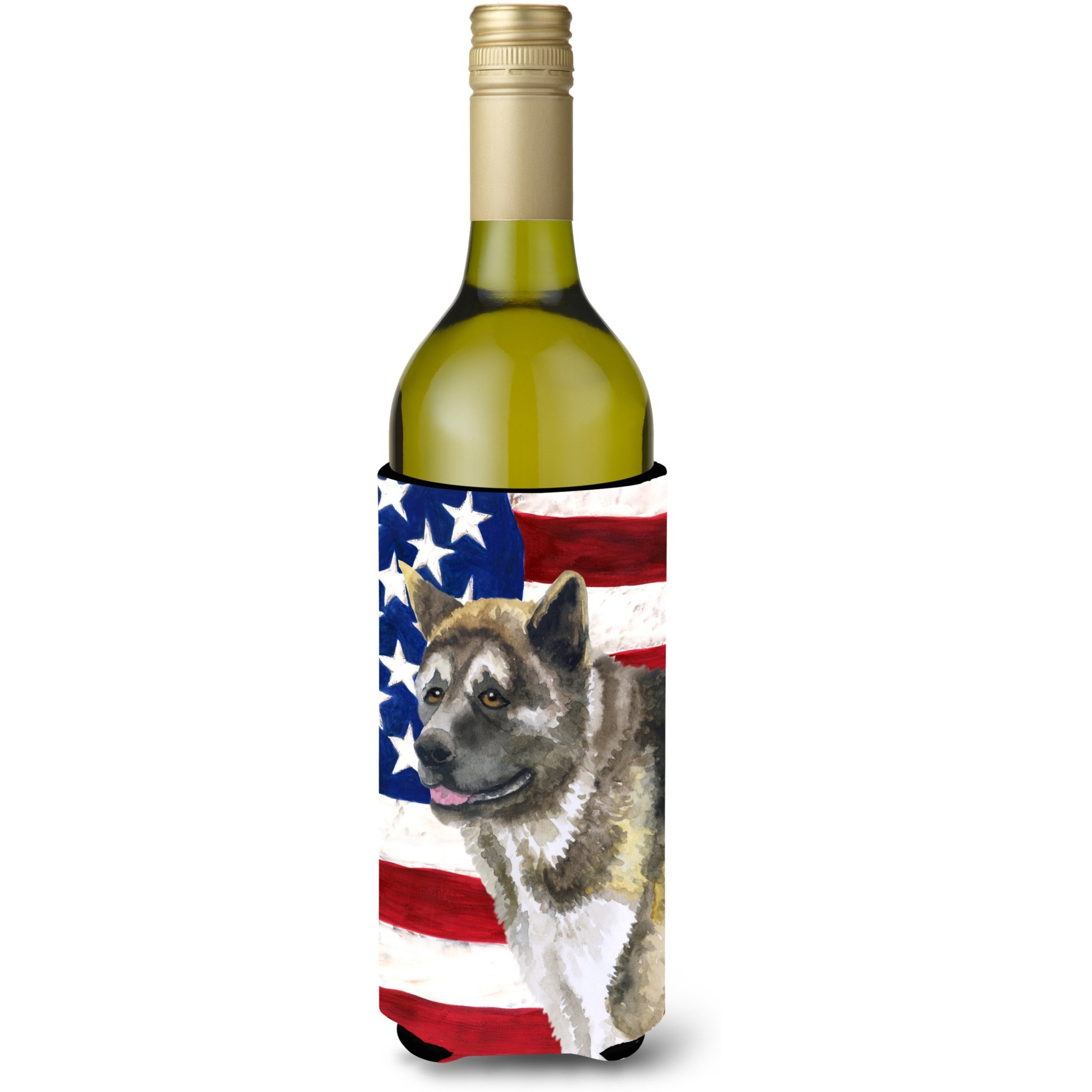&quotCaroline's Treasures American Akita Patriotic Decorative Bottle Hugger, 750ml, Multicolor"