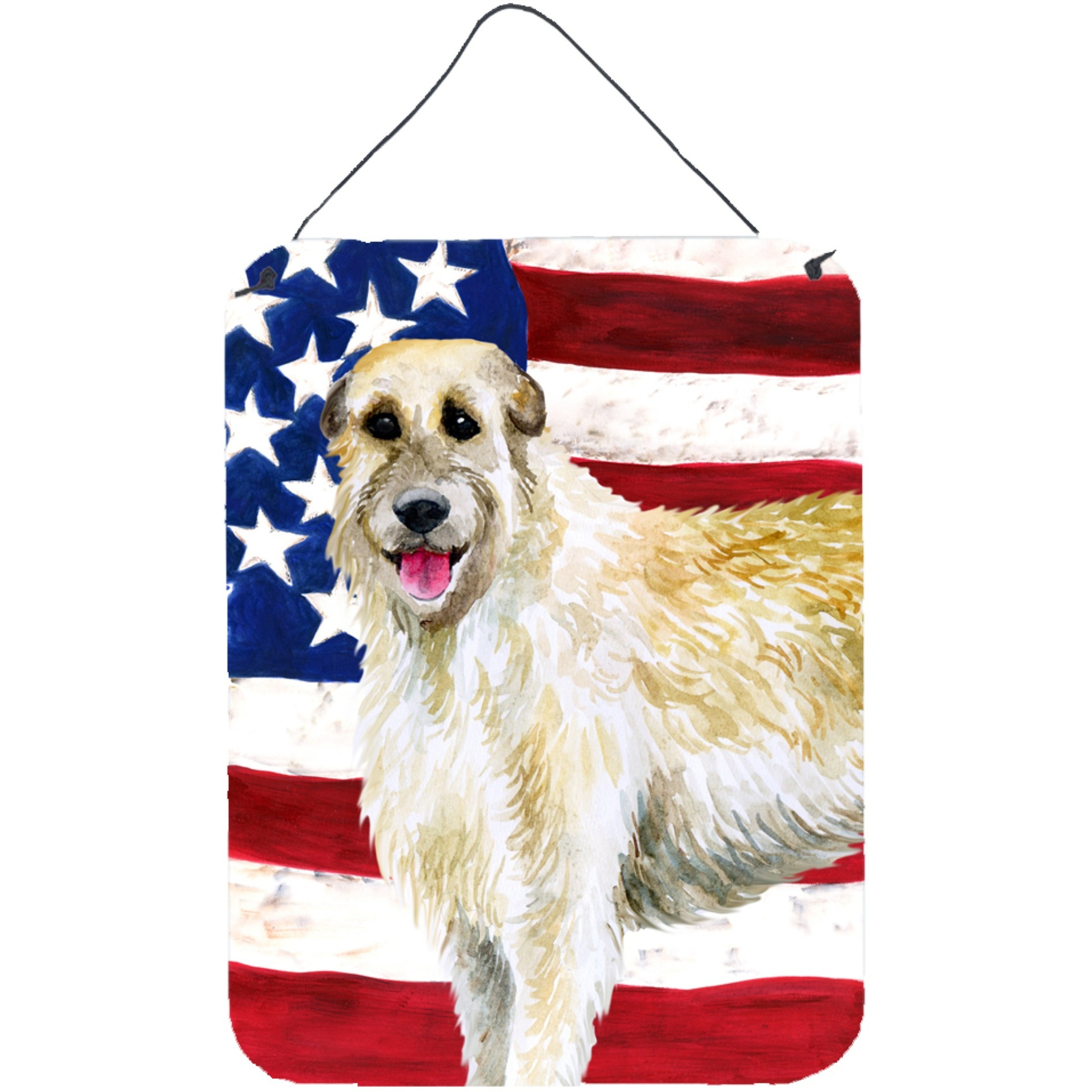 &quotCaroline's Treasures Irish Wolfhound Patriotic Metal Print, 16"" x 12"", Multicolor"