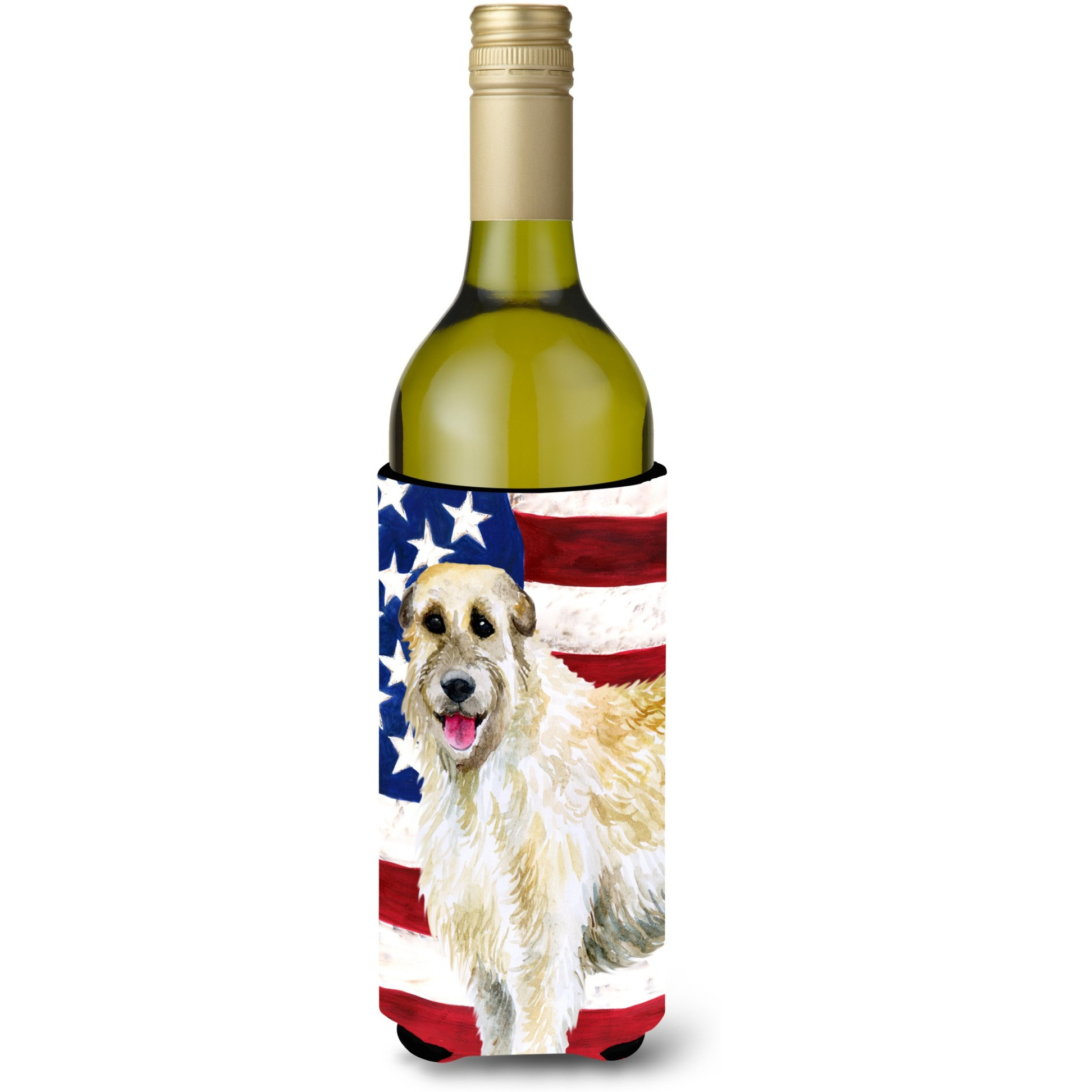 &quotCaroline's Treasures Irish Wolfhound Patriotic Decorative Bottle Hugger, 750ml, Multicolor"