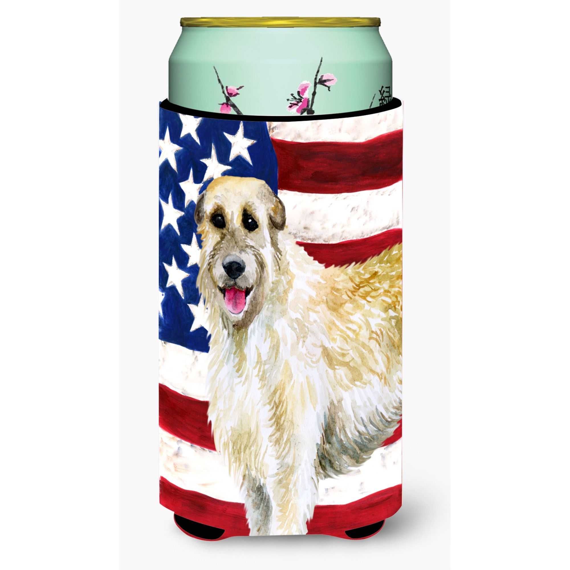 &quotCaroline's Treasures Irish Wolfhound Patriotic Decorative Can Hugger, Tall Boy, Multicolor"