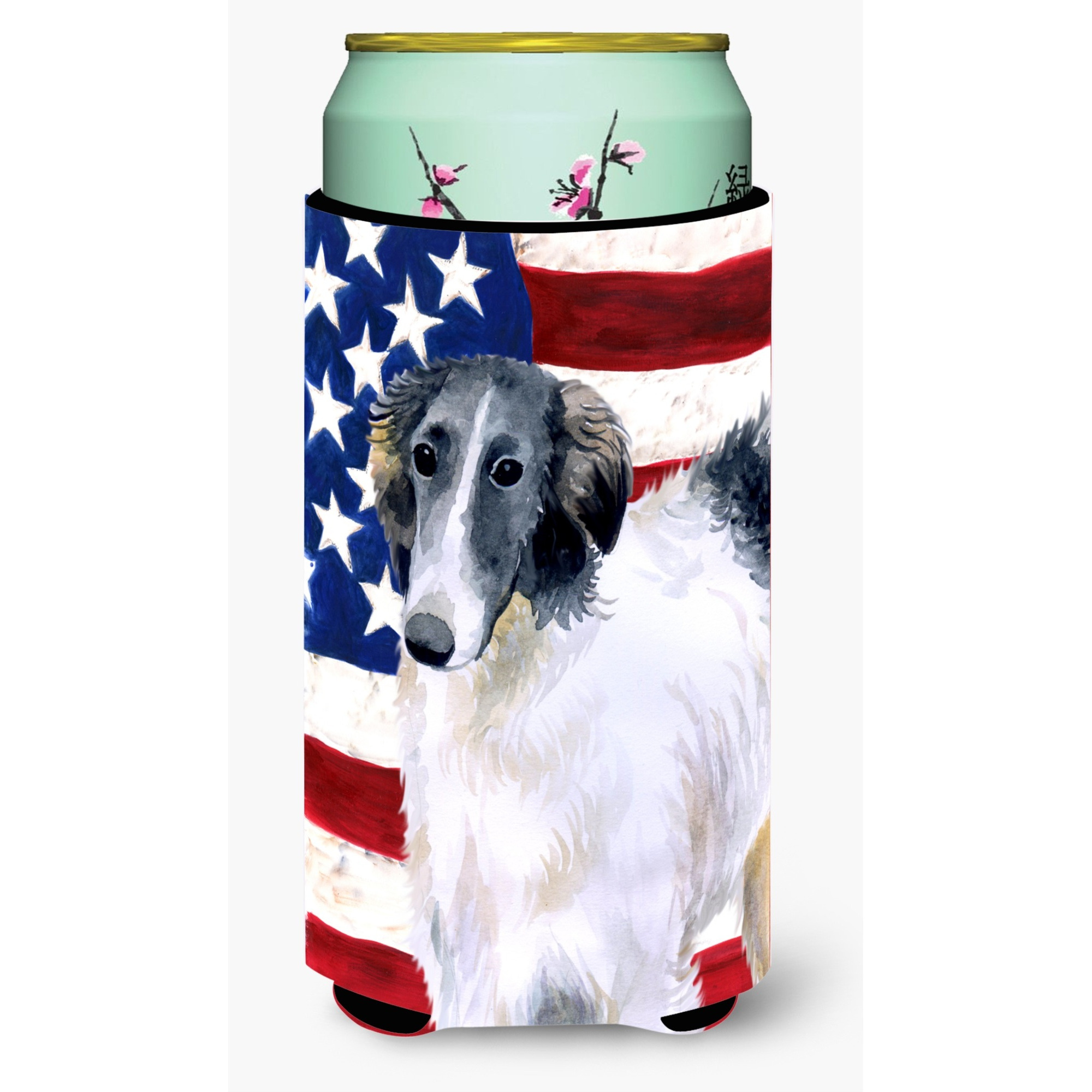 &quotCaroline's Treasures Borzoi Patriotic Decorative Can Hugger, Tall Boy, Multicolor"