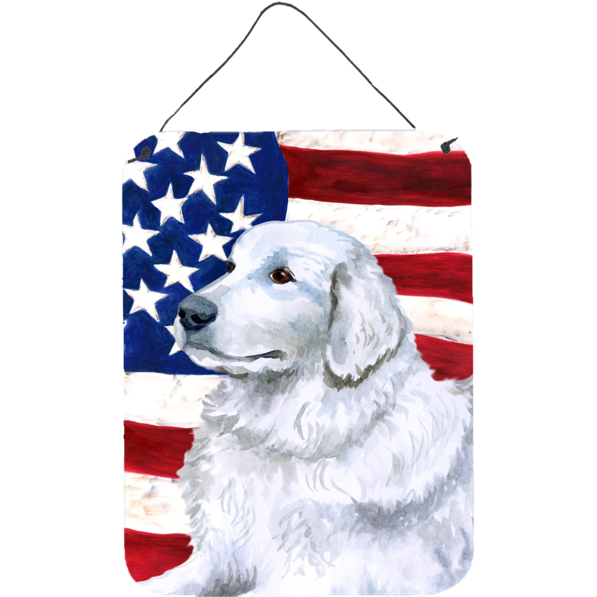 &quotCaroline's Treasures Maremma Sheepdog Patriotic Metal Print, 16"" x 12"", Multicolor"