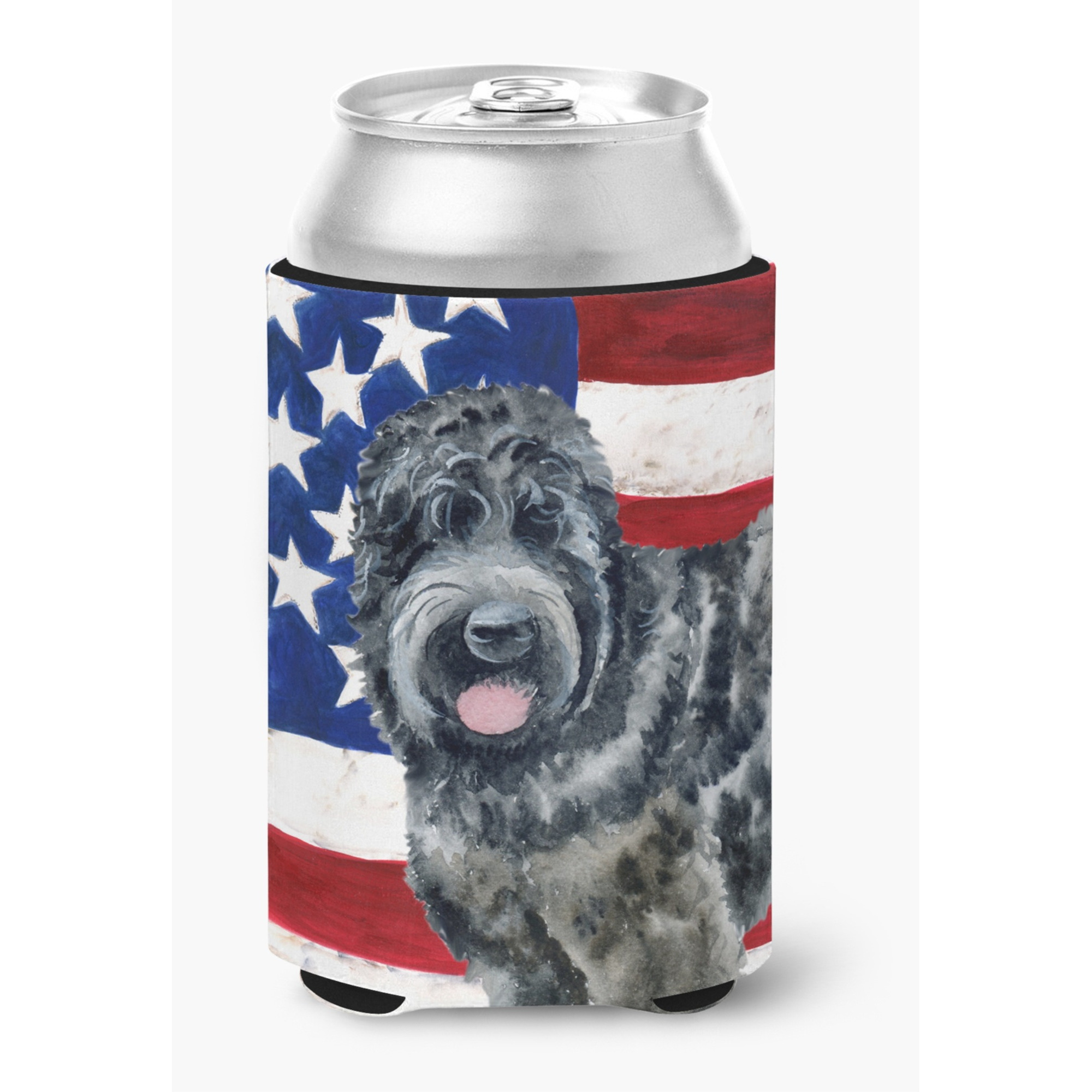 &quotCaroline's Treasures Black Russian Terrier Patriotic Decorative Can Hugger, Multicolor"