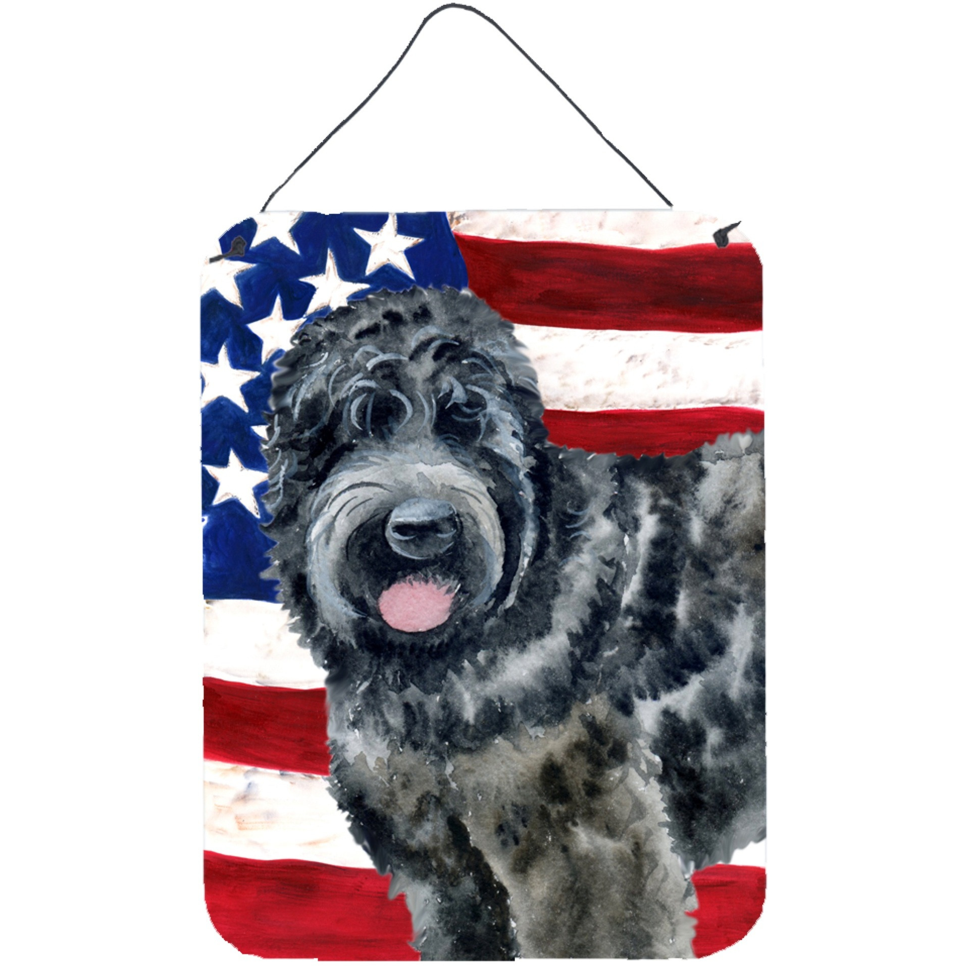 &quotCaroline's Treasures Black Russian Terrier Patriotic Metal Print, 16"" x 12"", Multicolor"