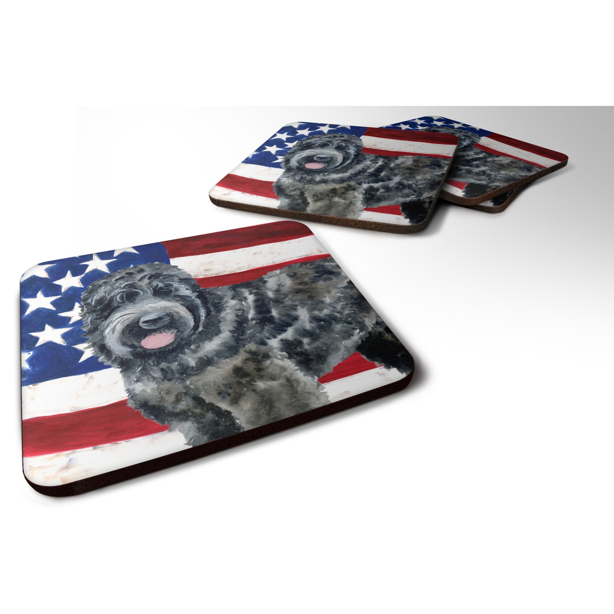 &quotCaroline's Treasures Black Russian Terrier Patriotic Decorative coasters, Multicolor"