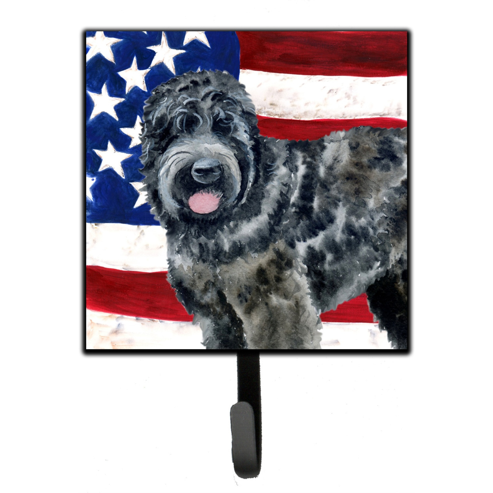 &quotCaroline's Treasures Black Russian Terrier Patriotic Wall Hook, Small, Multicolor"
