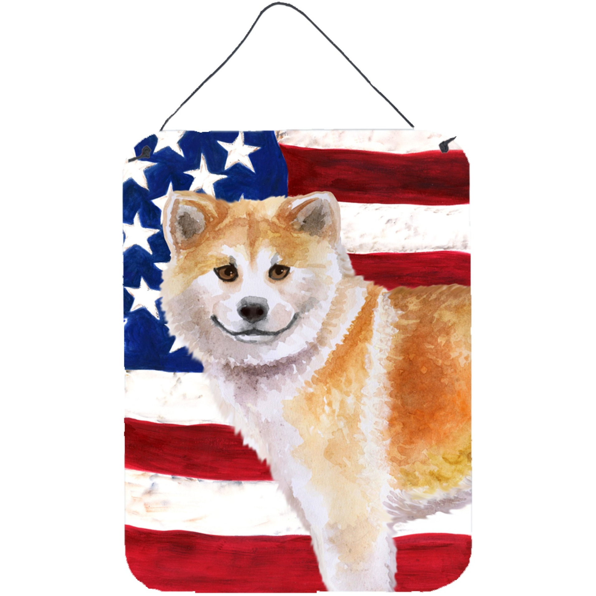 &quotCaroline's Treasures Shiba Inu Patriotic Metal Print, 16"" x 12"", Multicolor"
