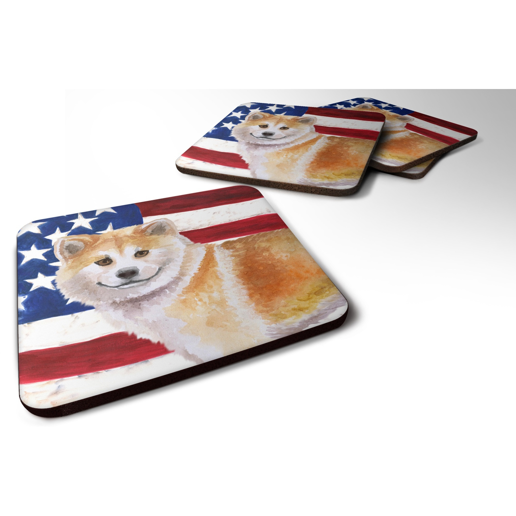 &quotCaroline's Treasures Shiba Inu Patriotic Decorative coasters, Multicolor"