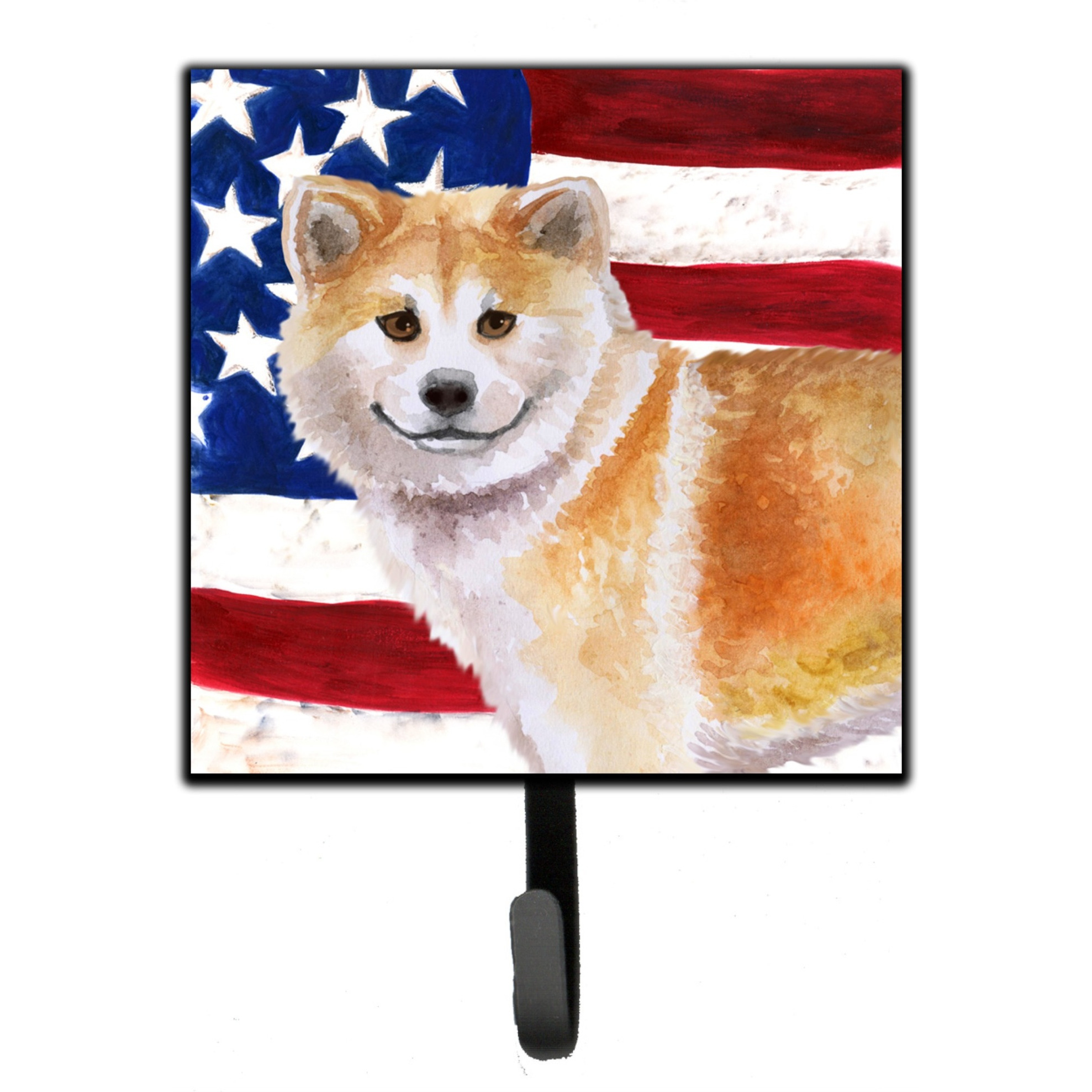 &quotCaroline's Treasures Shiba Inu Patriotic Wall Hook, Small, Multicolor"