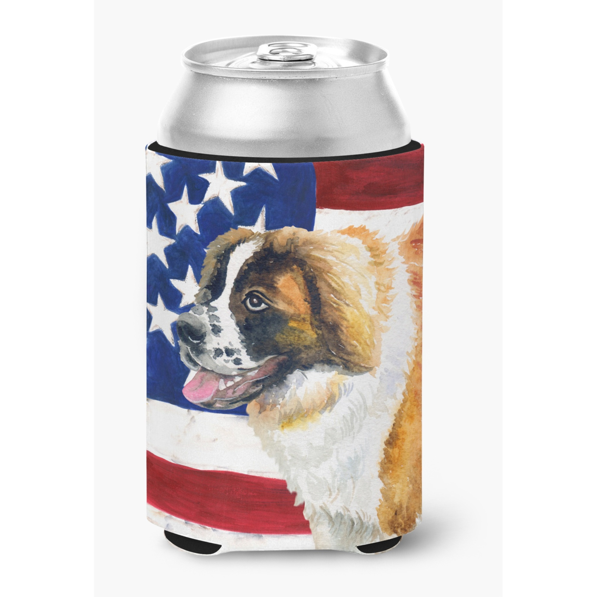 &quotCaroline's Treasures Saint Bernard Patriotic Decorative Can Hugger, Multicolor"