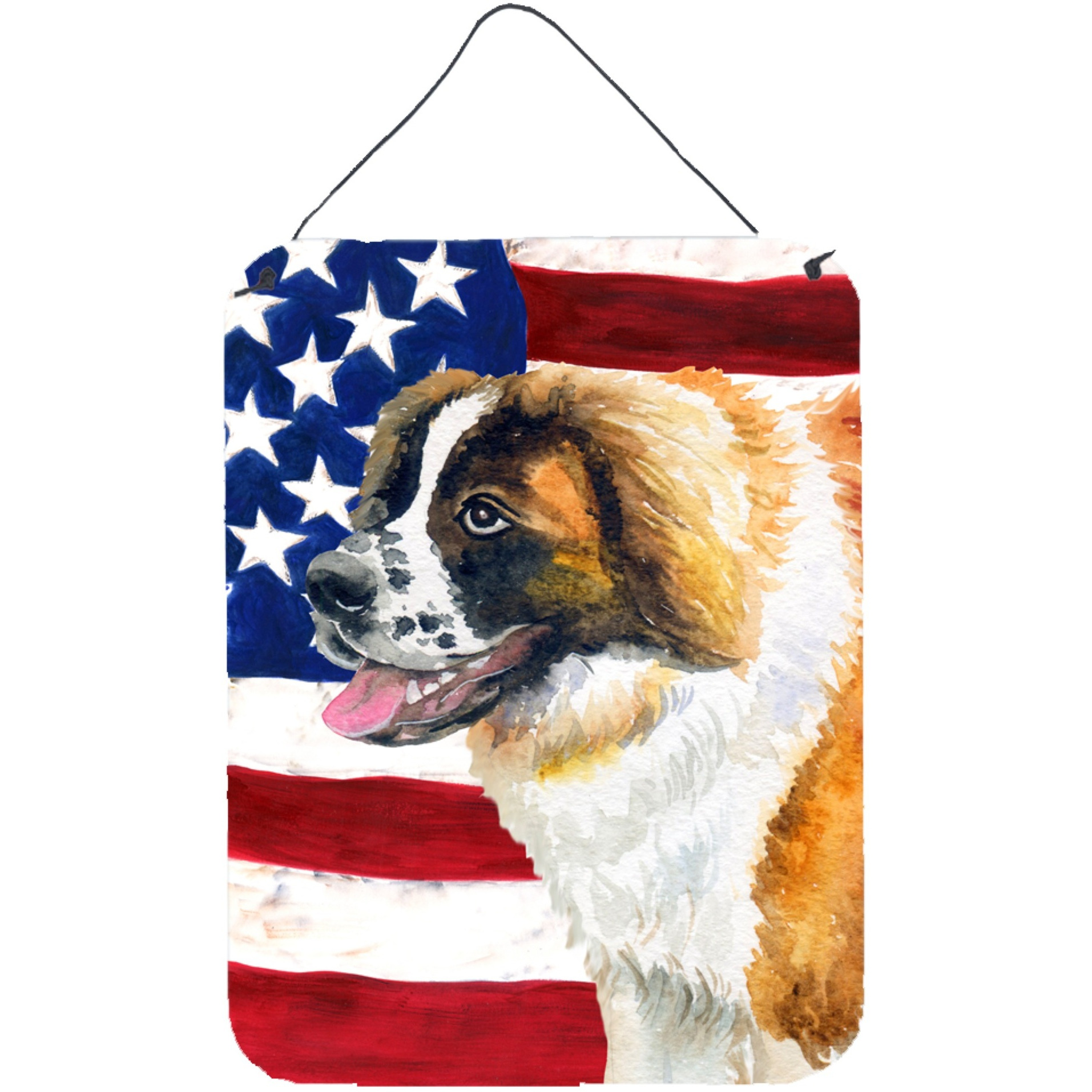 &quotCaroline's Treasures Saint Bernard Patriotic Metal Print, 16"" x 12"", Multicolor"