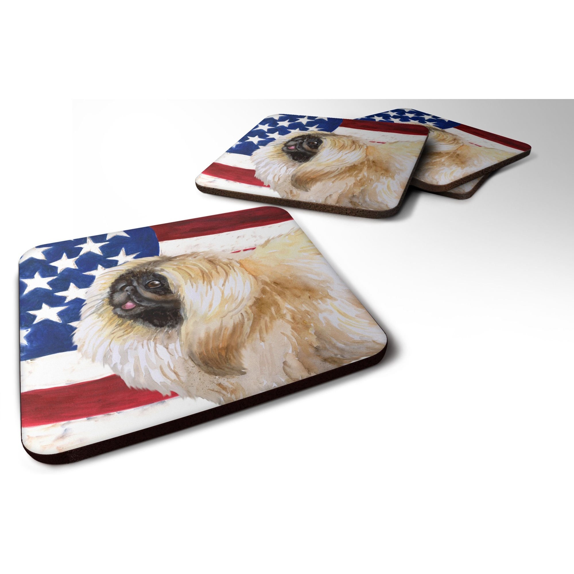 &quotCaroline's Treasures Pekingese Patriotic Decorative coasters, Multicolor"