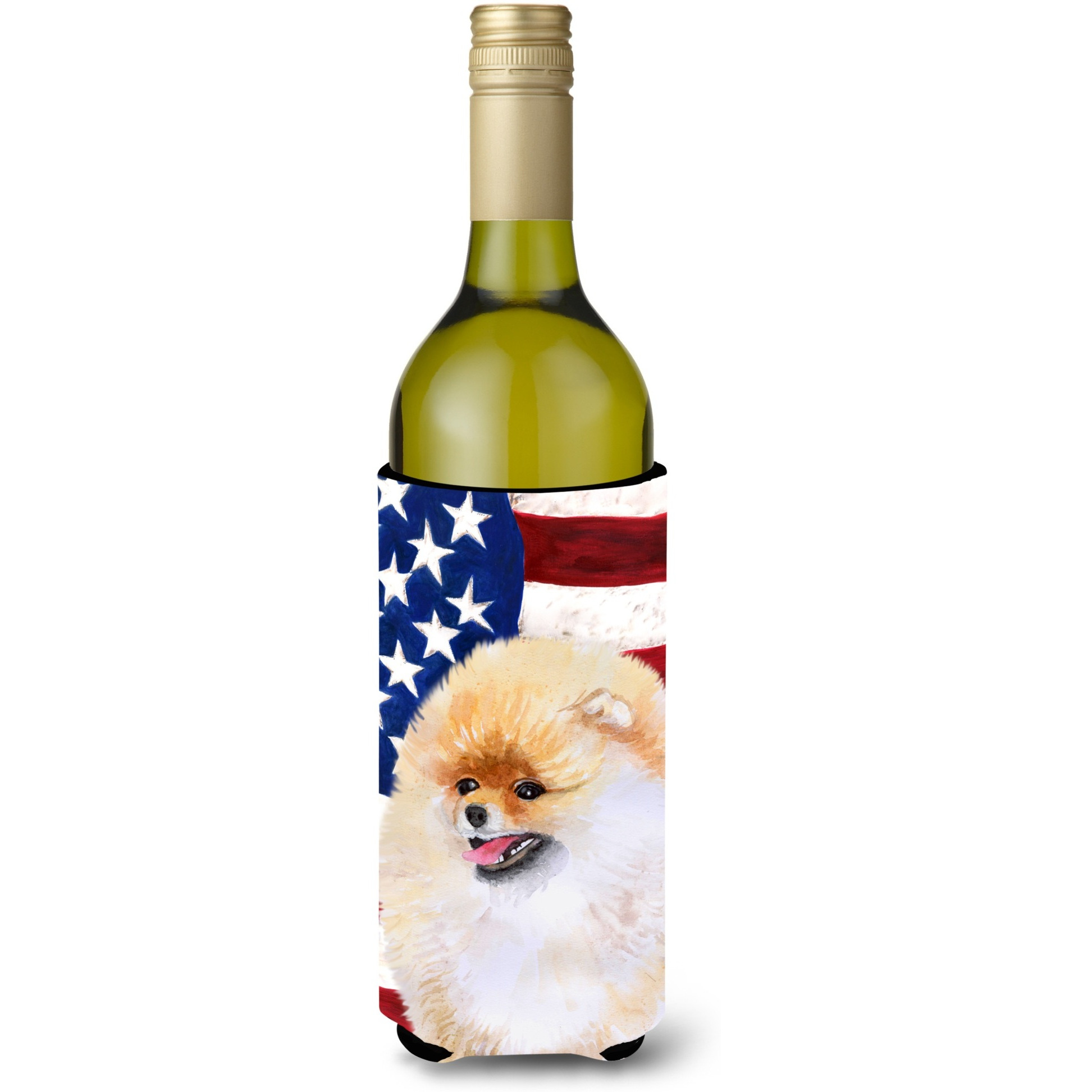 &quotCaroline's Treasures Pomeranian Patriotic Decorative Bottle Hugger, 750ml, Multicolor"