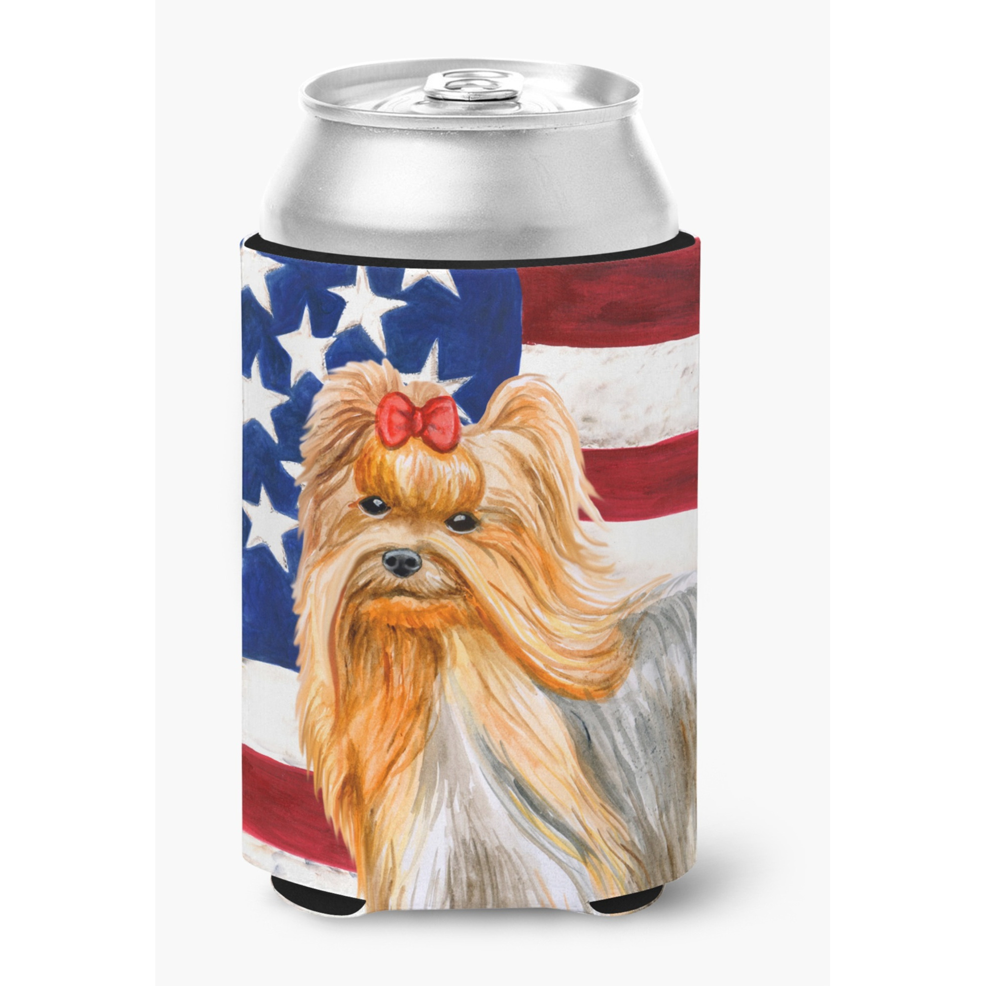 &quotCaroline's Treasures Yorkshire Terrier Patriotic Decorative Can Hugger, Multicolor"