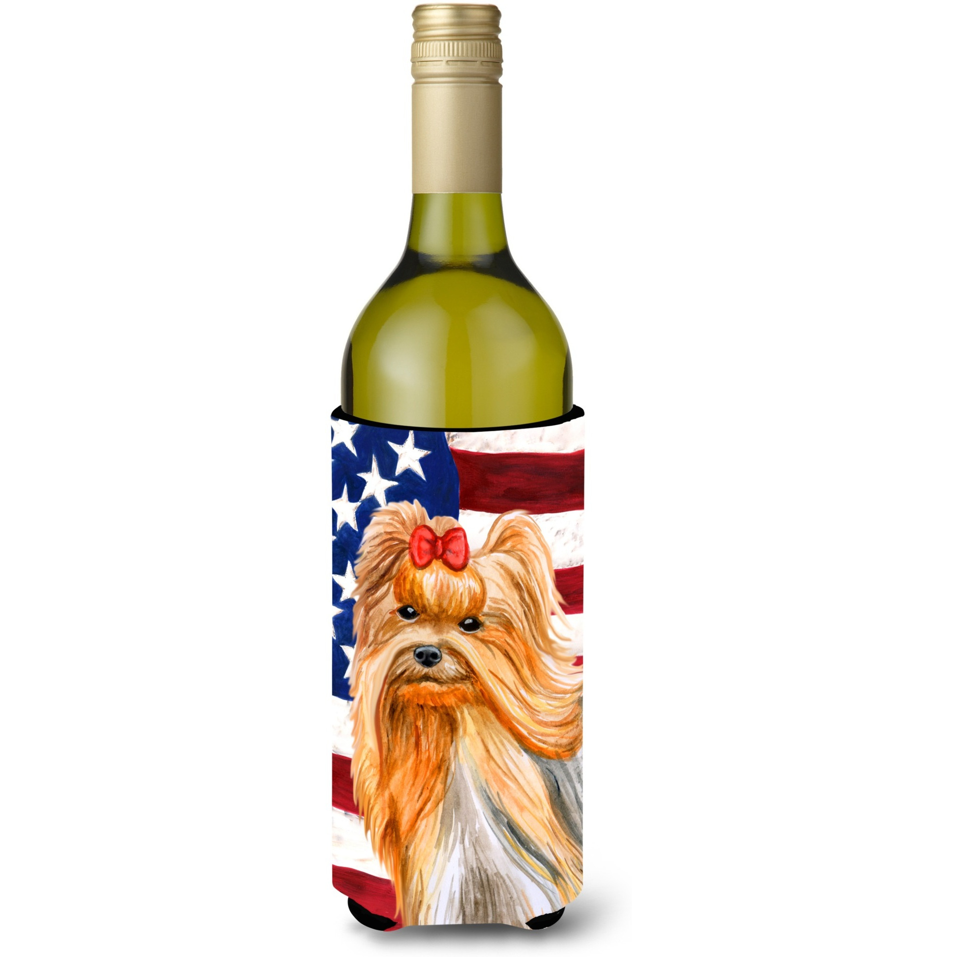 &quotCaroline's Treasures Yorkshire Terrier Patriotic Decorative Bottle Hugger, 750ml, Multicolor"