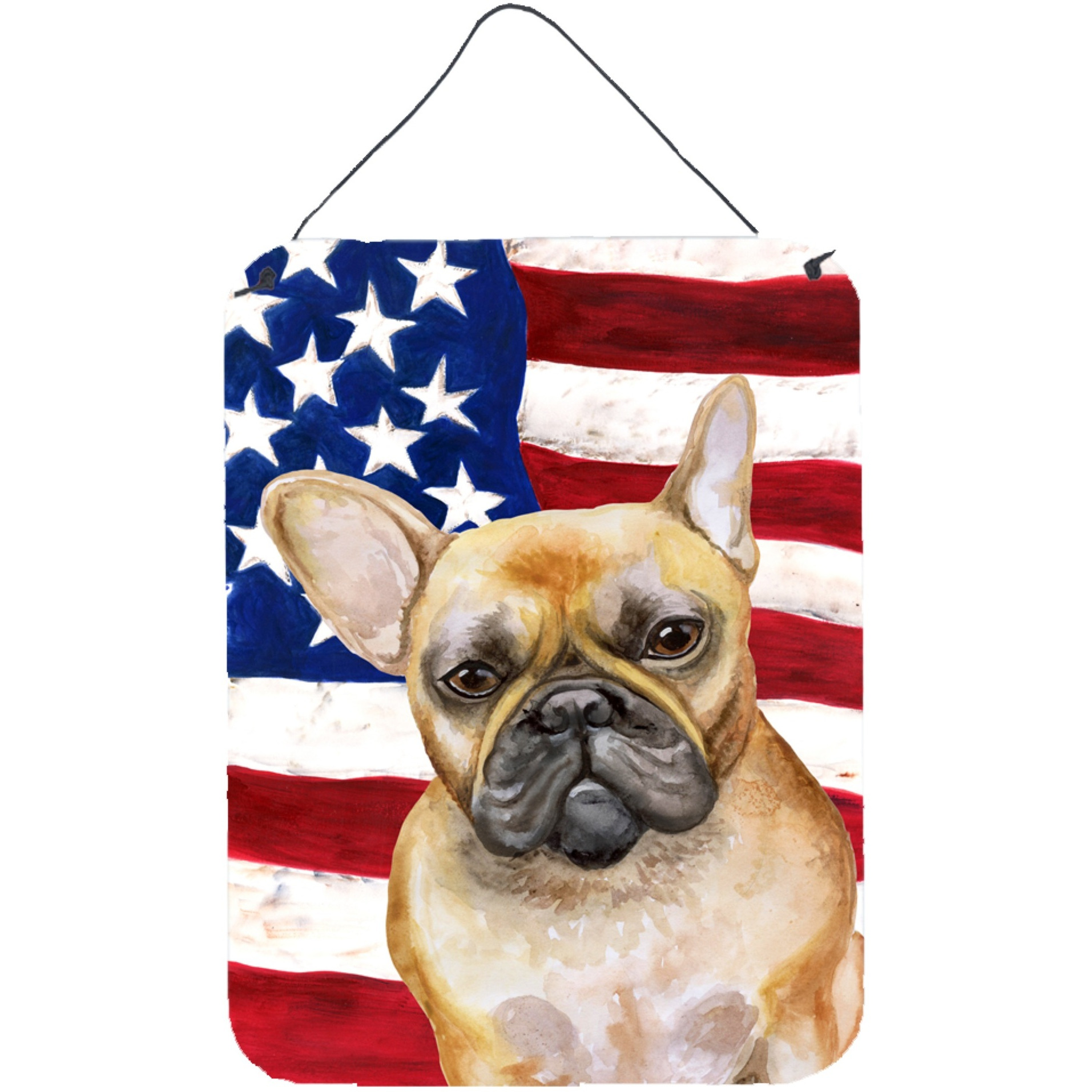 &quotCaroline's Treasures French Bulldog Patriotic Metal Print, 16"" x 12"", Multicolor"