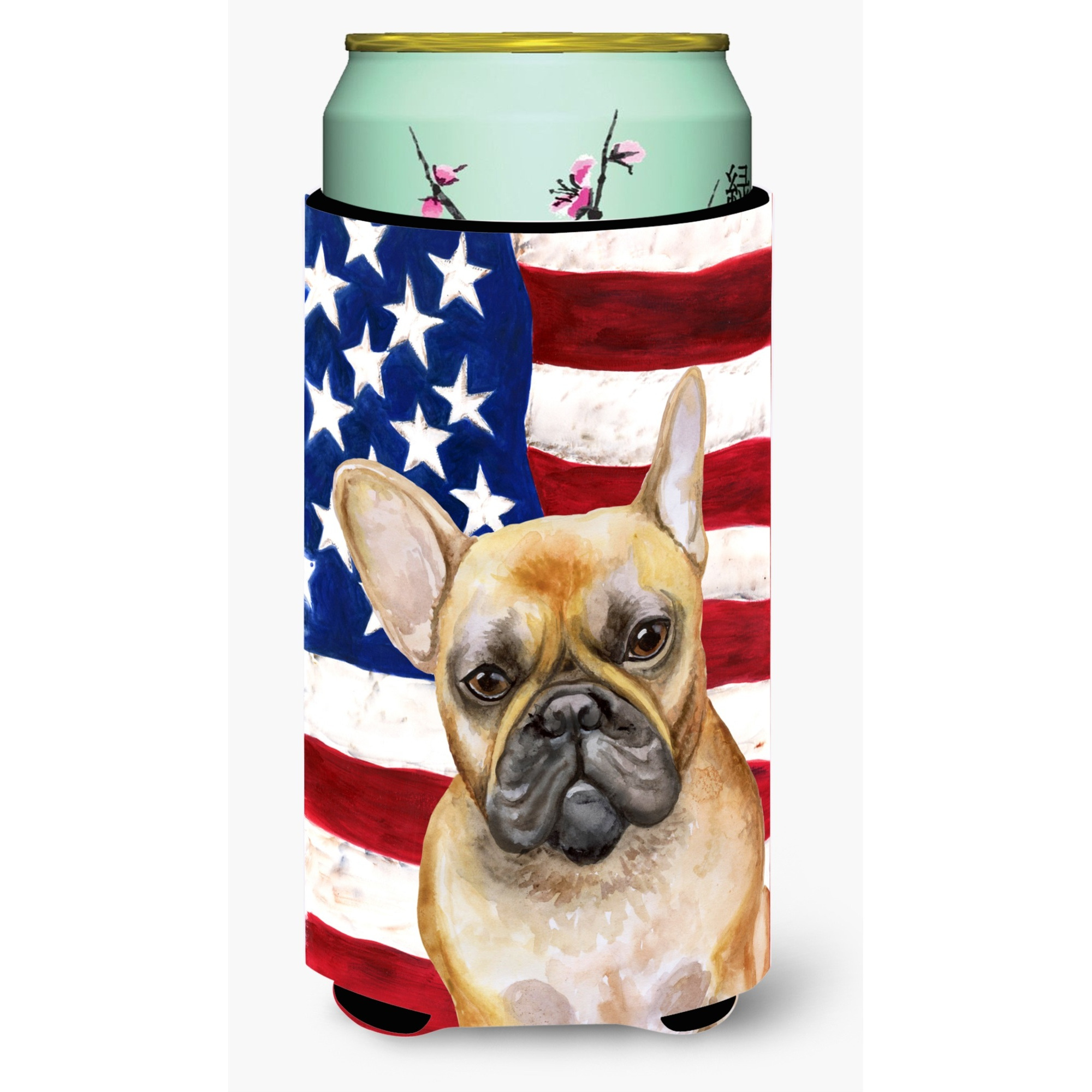 &quotCaroline's Treasures French Bulldog Patriotic Decorative Can Hugger, Tall Boy, Multicolor"