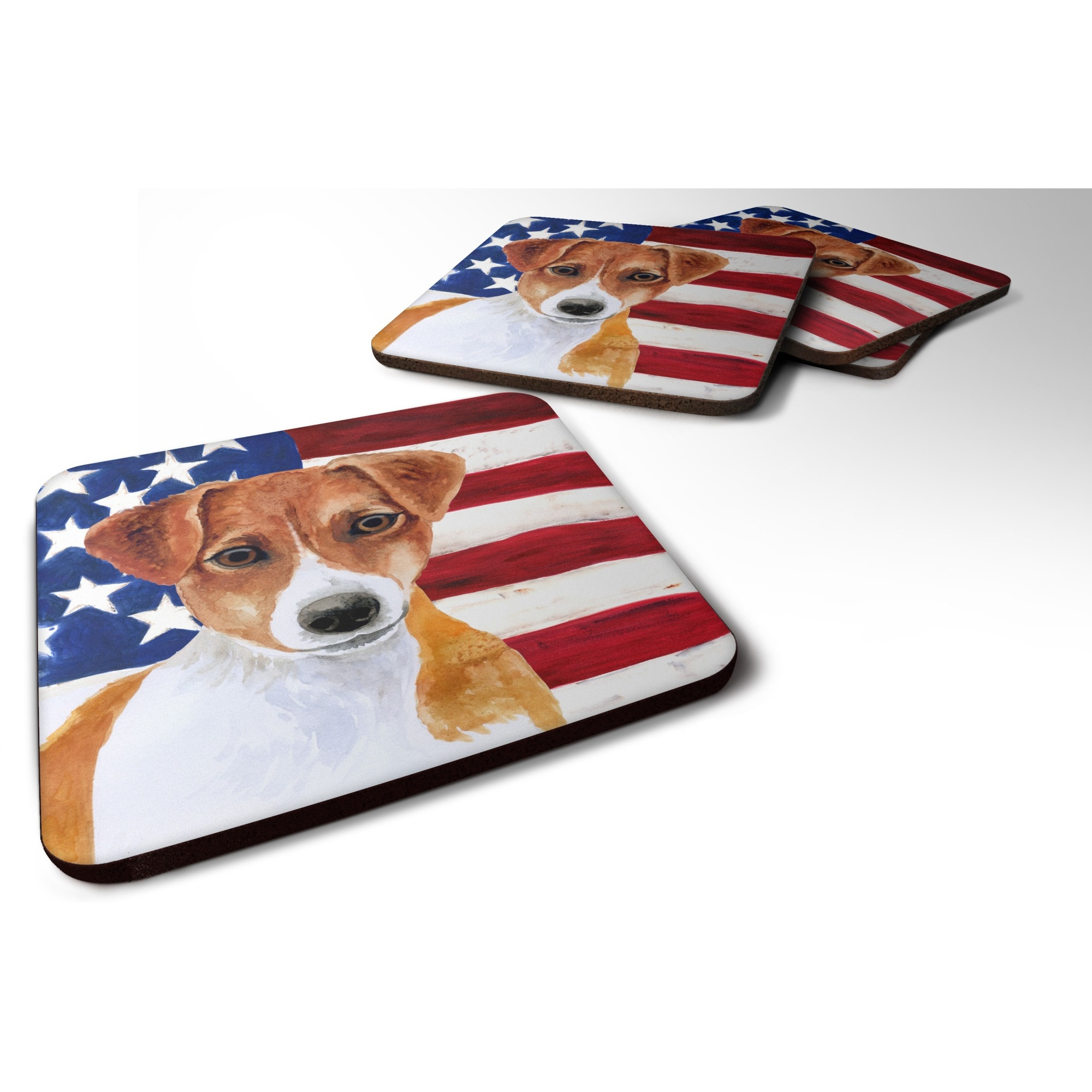 &quotCaroline's Treasures Jack Russell Terrier Patriotic Decorative coasters, Multicolor"