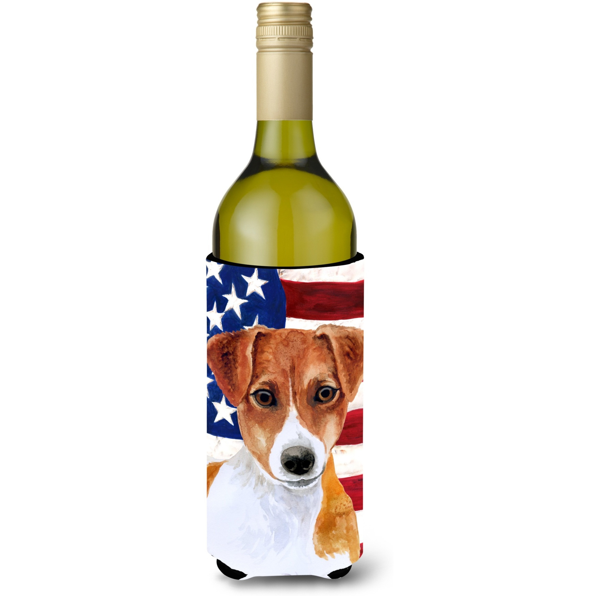 &quotCaroline's Treasures Jack Russell Terrier Patriotic Decorative Bottle Hugger, 750ml, Multicolor"