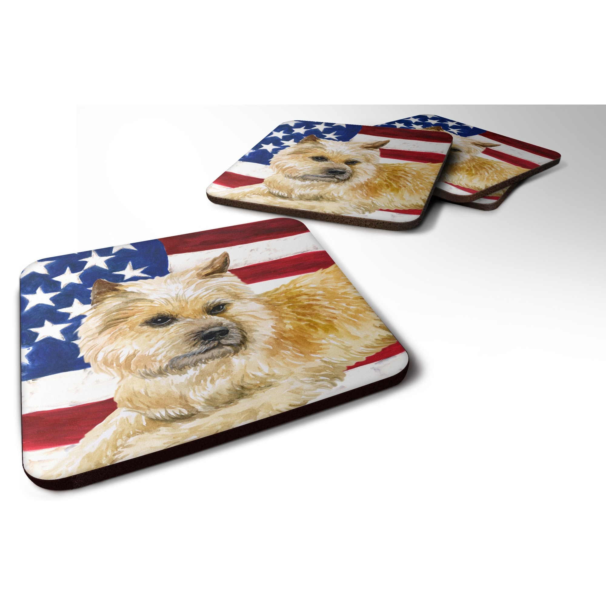 &quotCaroline's Treasures Cairn Terrier Patriotic Decorative coasters, Multicolor"