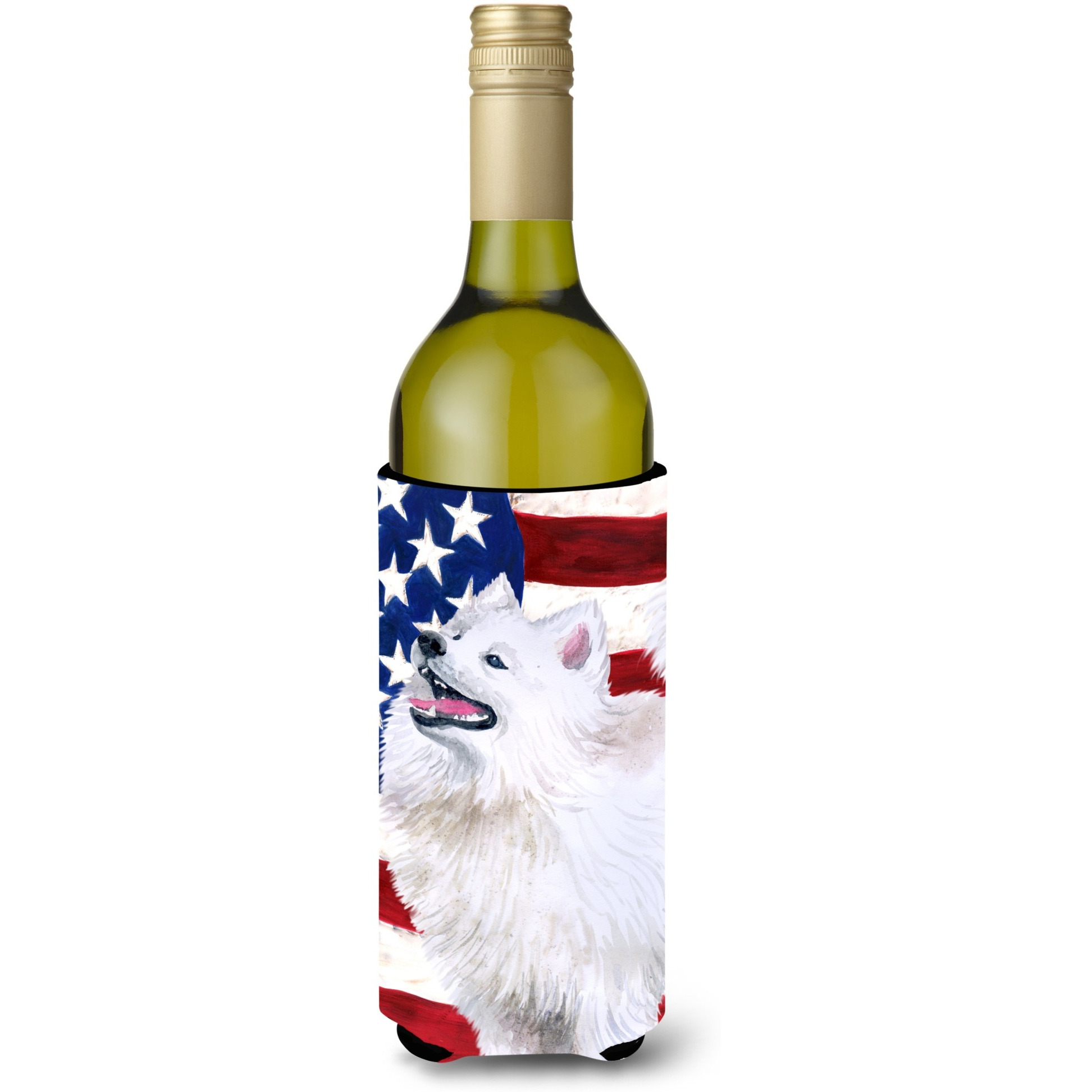 &quotCaroline's Treasures Samoyed Patriotic Decorative Bottle Hugger, 750ml, Multicolor"