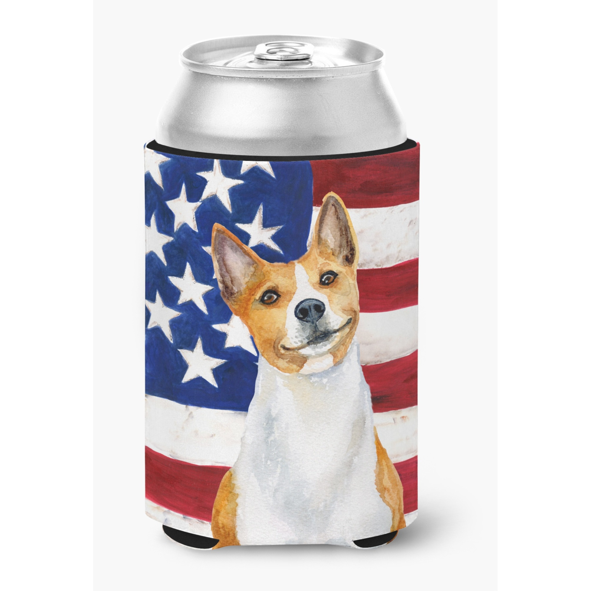&quotCaroline's Treasures Basenji Patriotic Decorative Can Hugger, Multicolor"