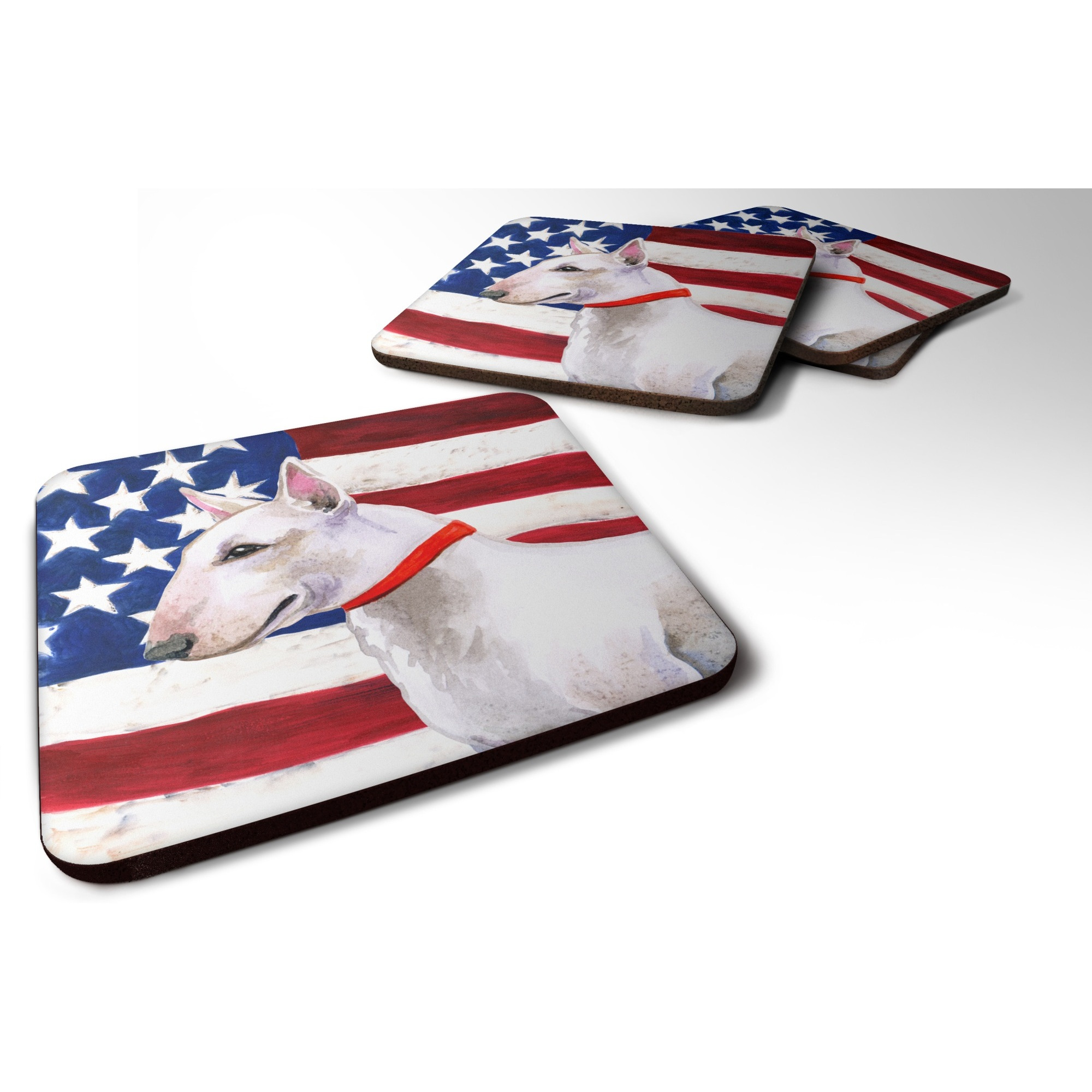 &quotCaroline's Treasures Bull Terrier Patriotic Decorative coasters, Multicolor"
