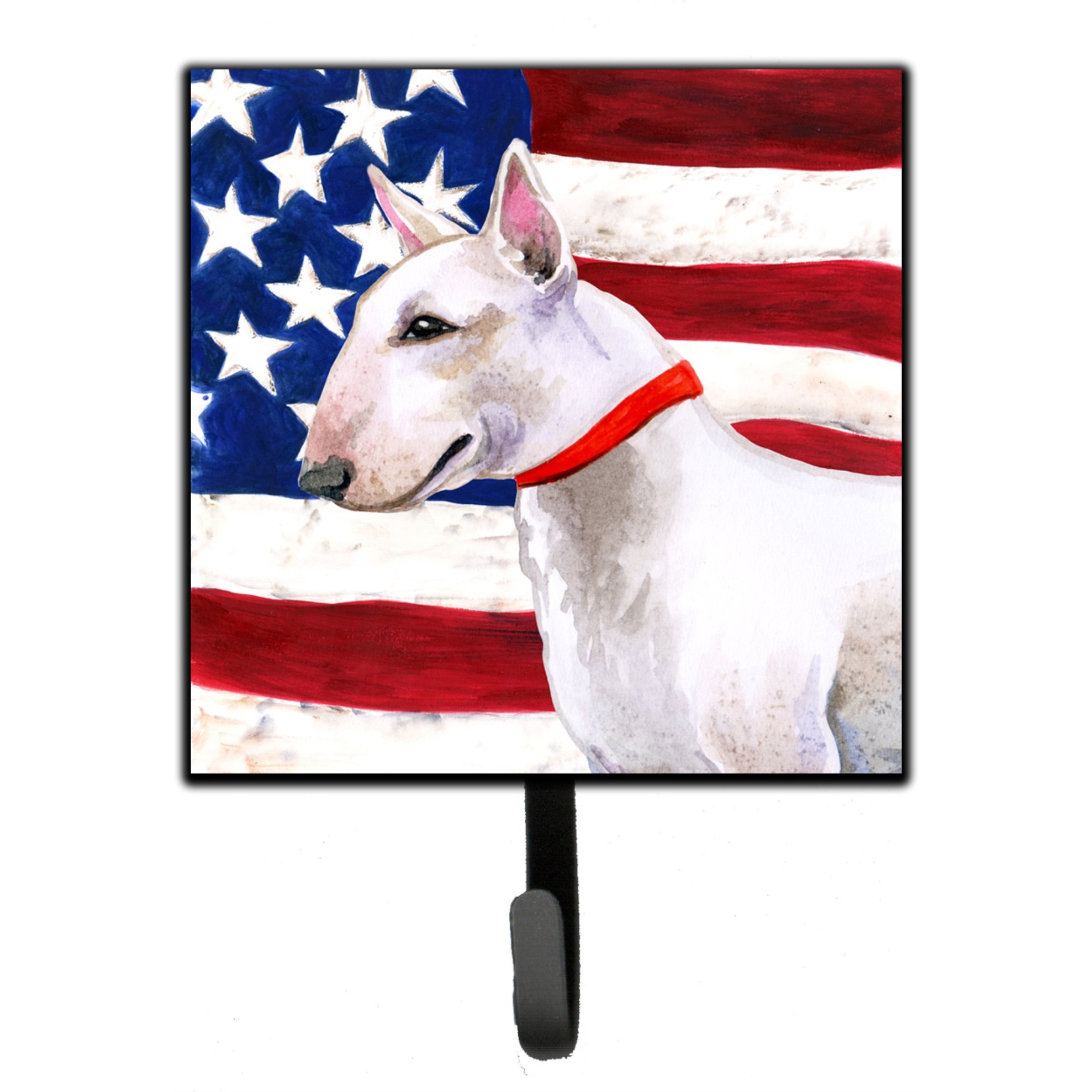 &quotCaroline's Treasures Bull Terrier Patriotic Wall Hook, Small, Multicolor"