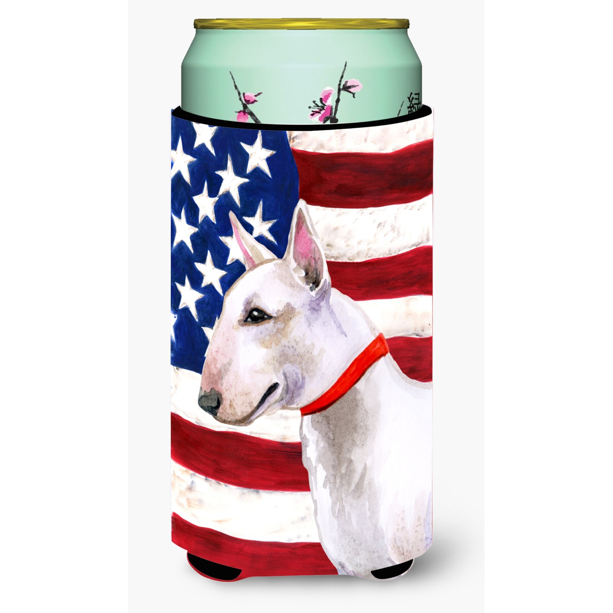 &quotCaroline's Treasures Bull Terrier Patriotic Decorative Can Hugger, Tall Boy, Multicolor"