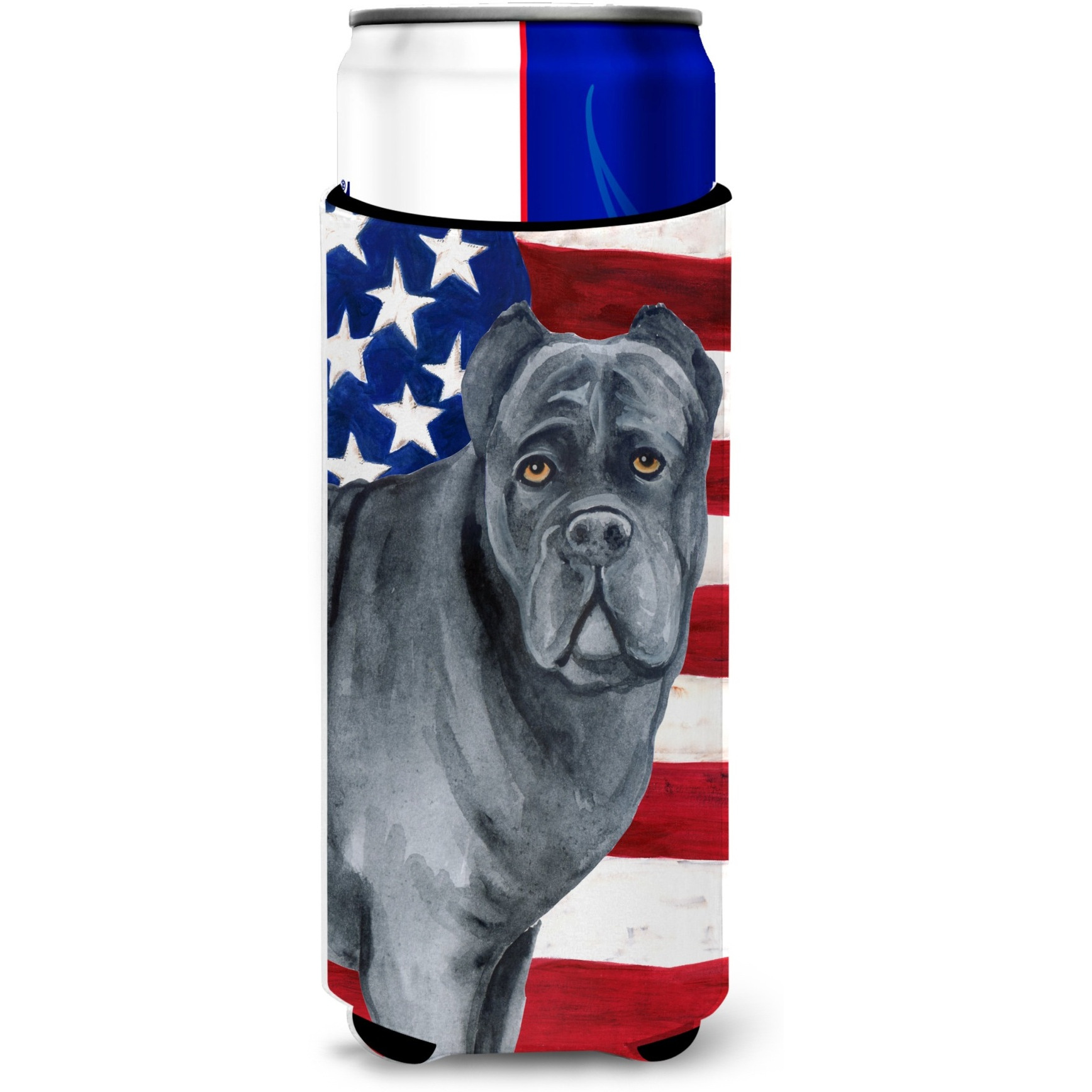 &quotCaroline's Treasures Cane Corso Patriotic Decorative Can Hugger, Slim, Multicolor"