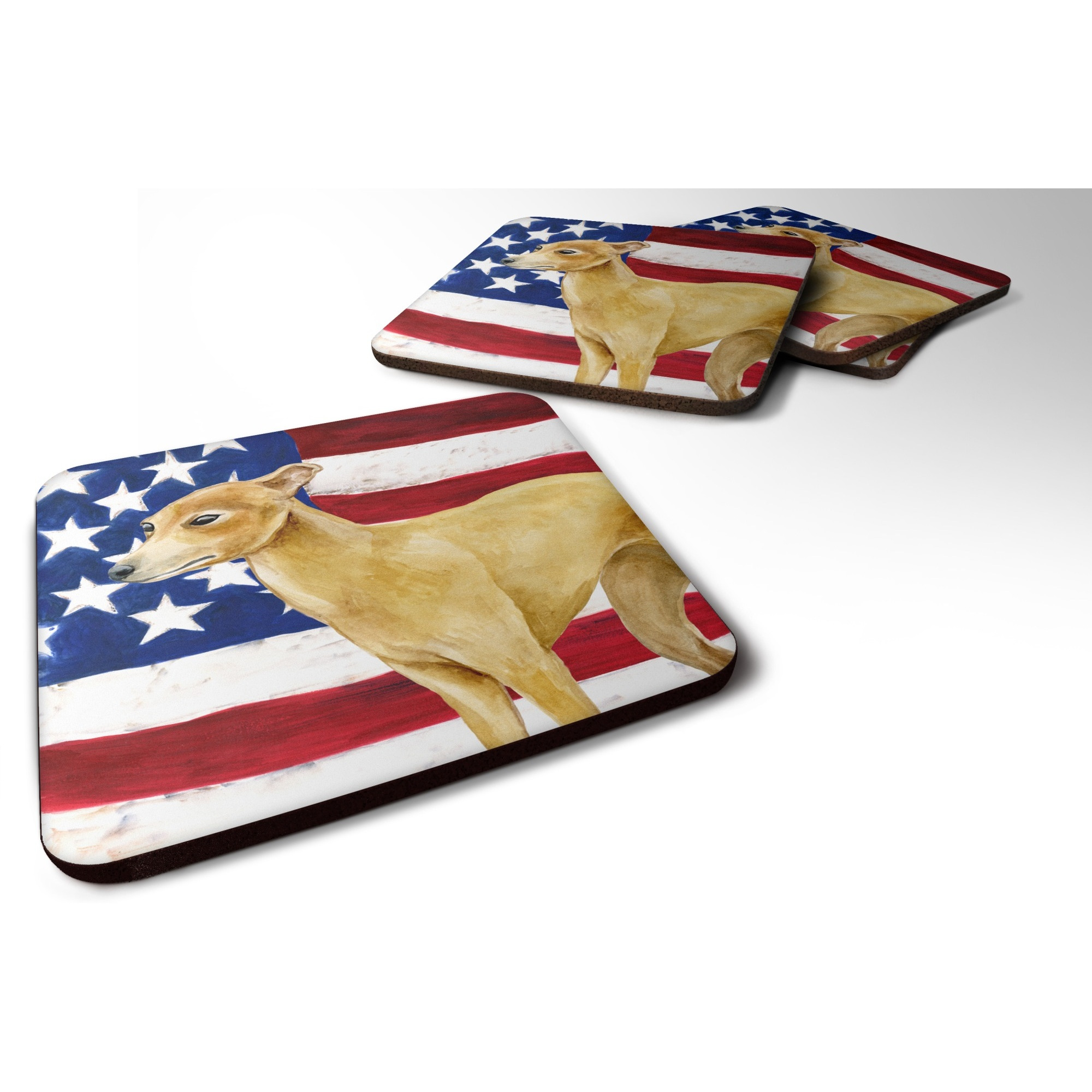 &quotCaroline's Treasures Italian Greyhound Patriotic Decorative coasters, Multicolor"