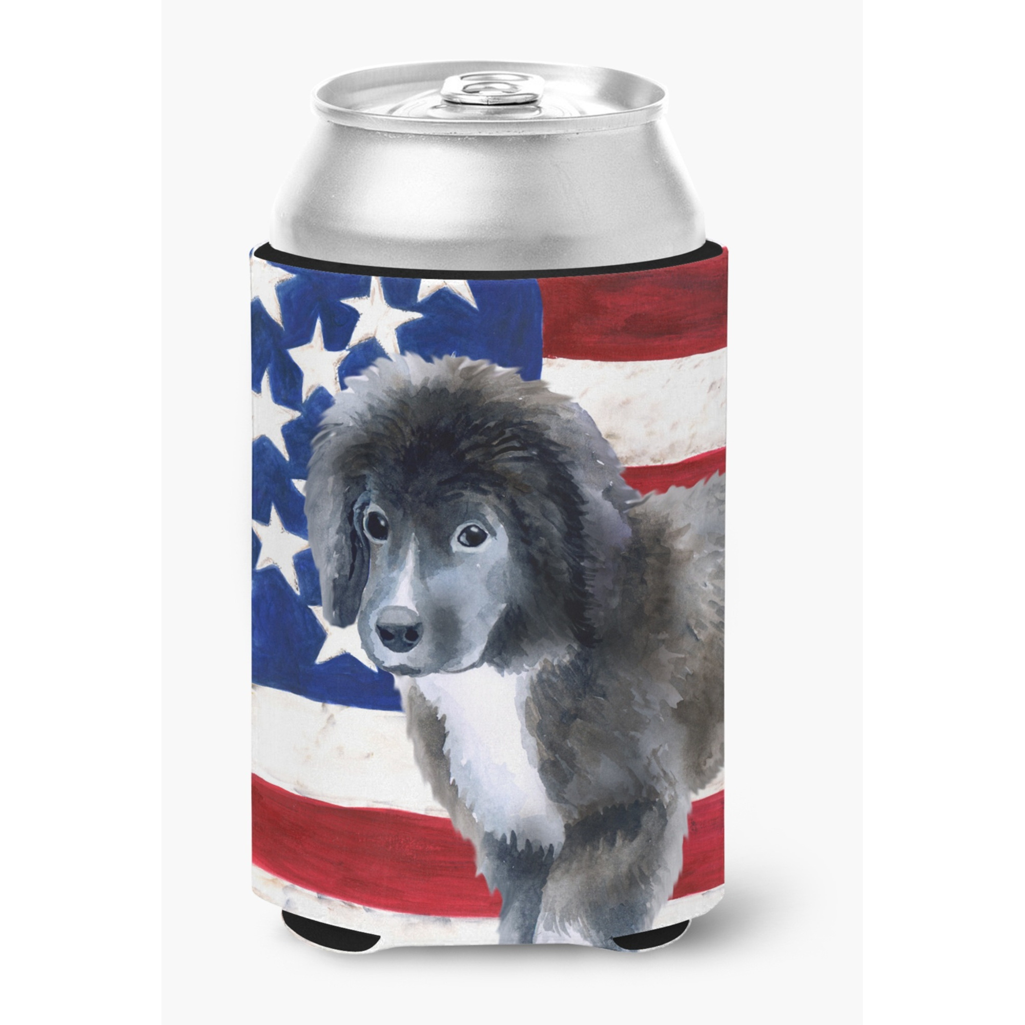 &quotCaroline's Treasures Newfoundland Puppy Patriotic Decorative Can Hugger, Multicolor"