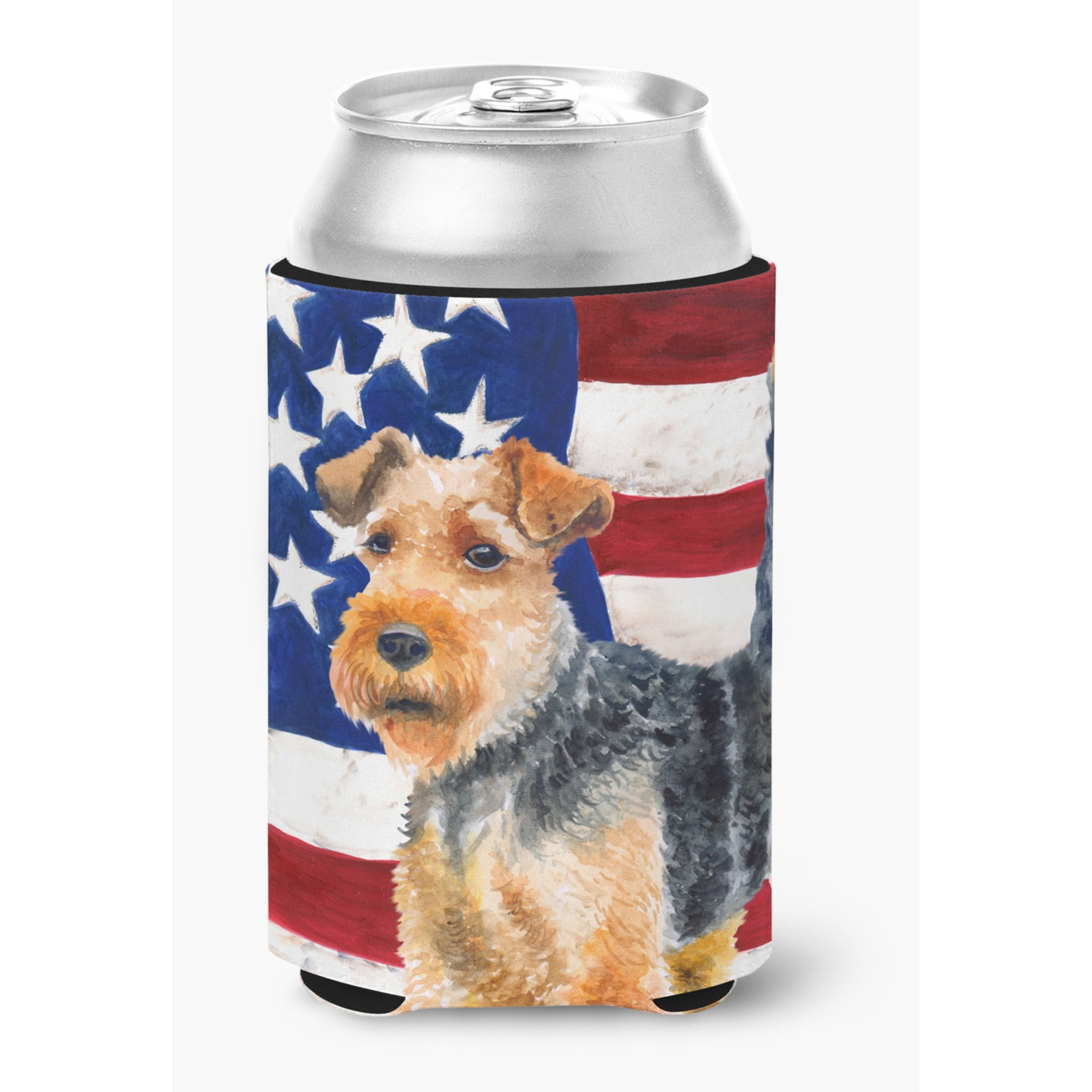 &quotCaroline's Treasures Welsh Terrier Patriotic Decorative Can Hugger, Multicolor"