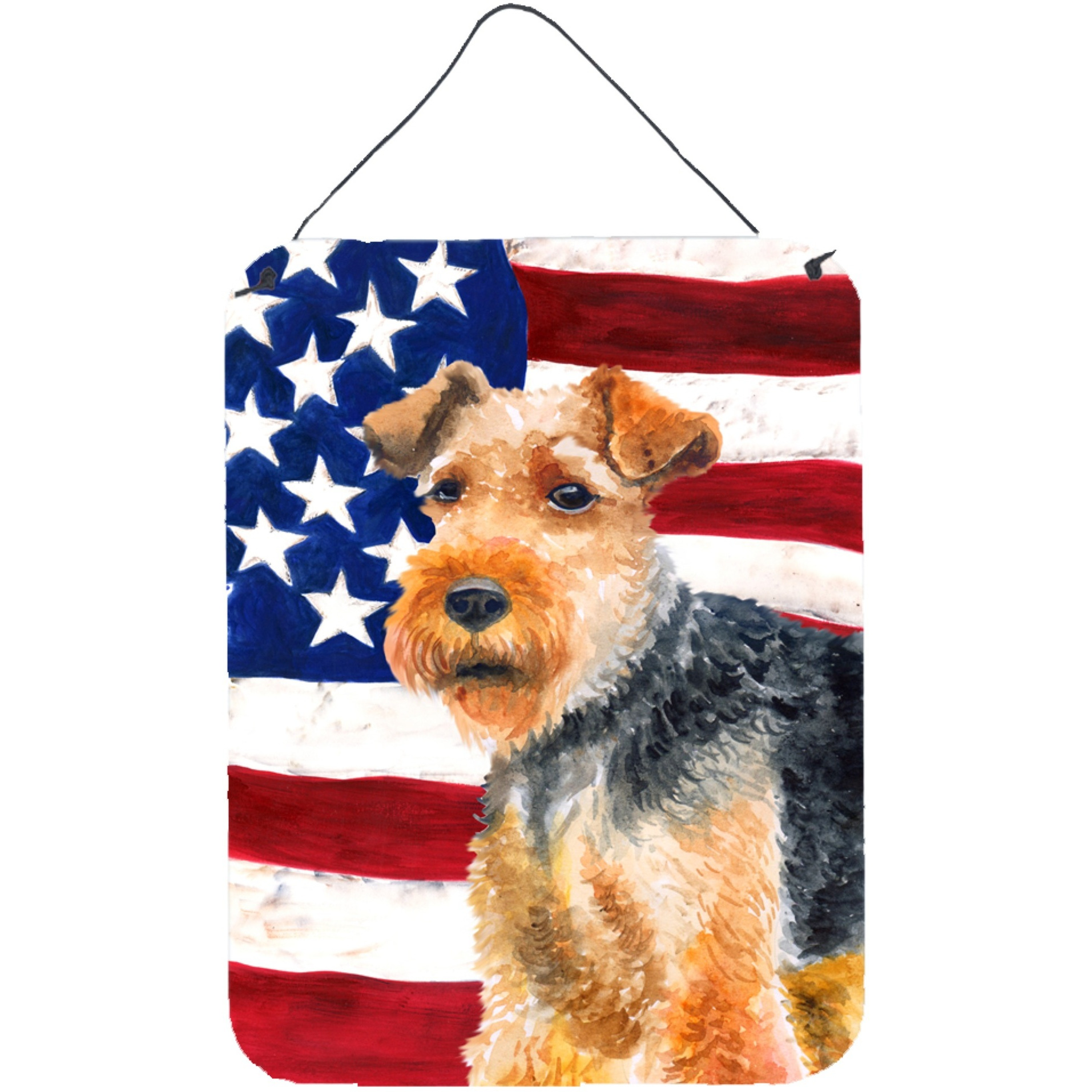 &quotCaroline's Treasures Welsh Terrier Patriotic Metal Print, 16"" x 12"", Multicolor"