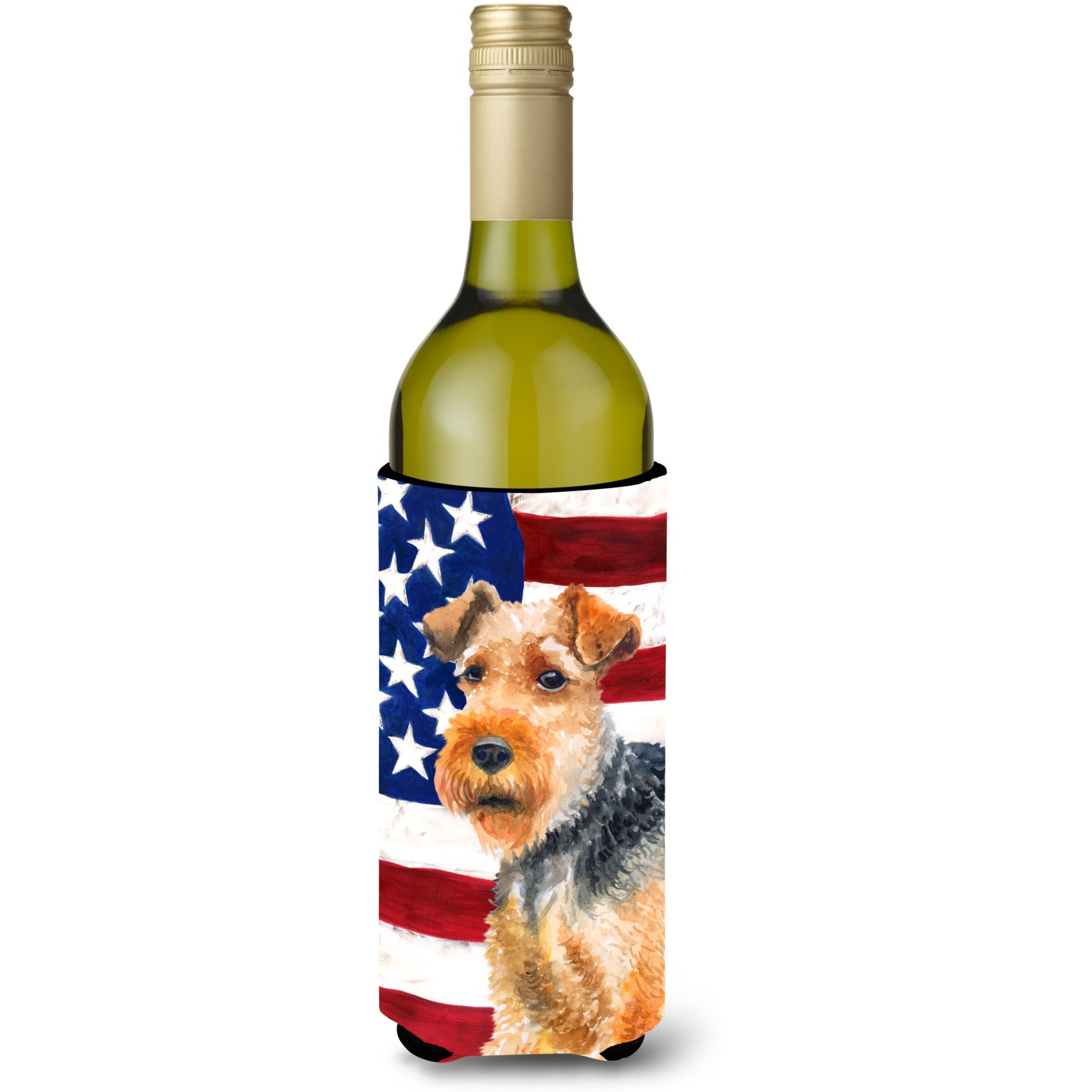 &quotCaroline's Treasures Welsh Terrier Patriotic Decorative Bottle Hugger, 750ml, Multicolor"