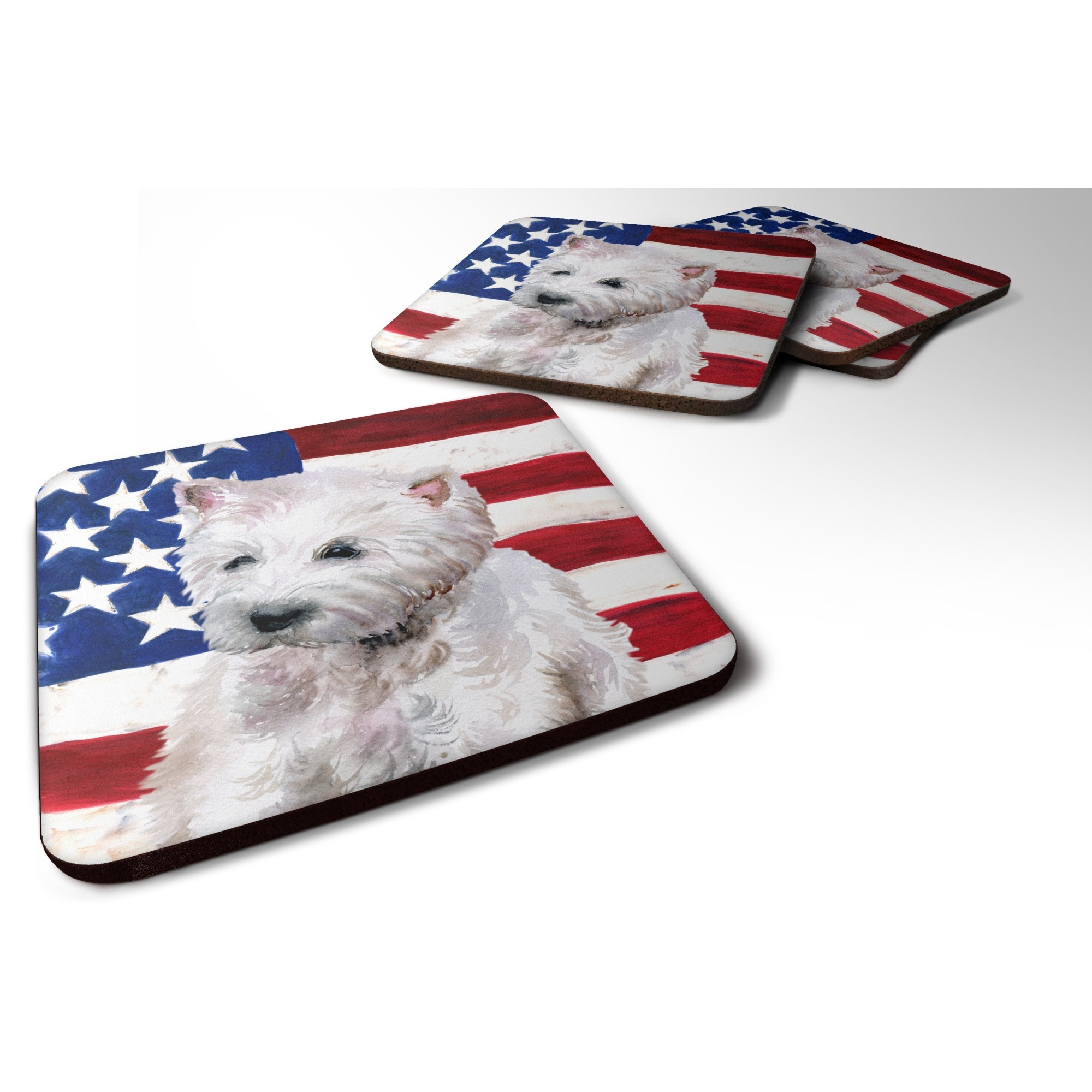 &quotCaroline's Treasures Westie Patriotic Decorative coasters, Multicolor"