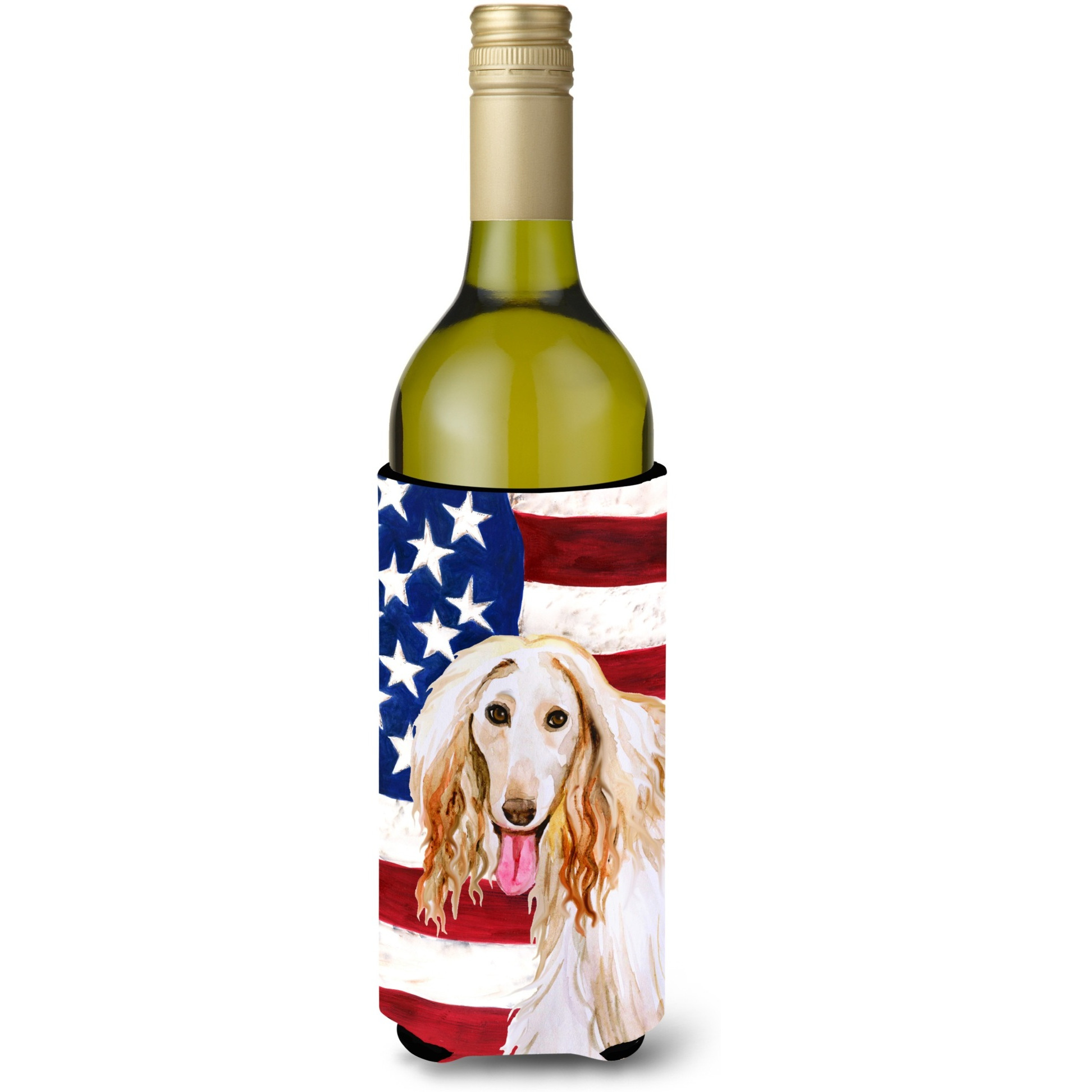 &quotCaroline's Treasures Afghan Hound Patriotic Decorative Bottle Hugger, 750ml, Multicolor"