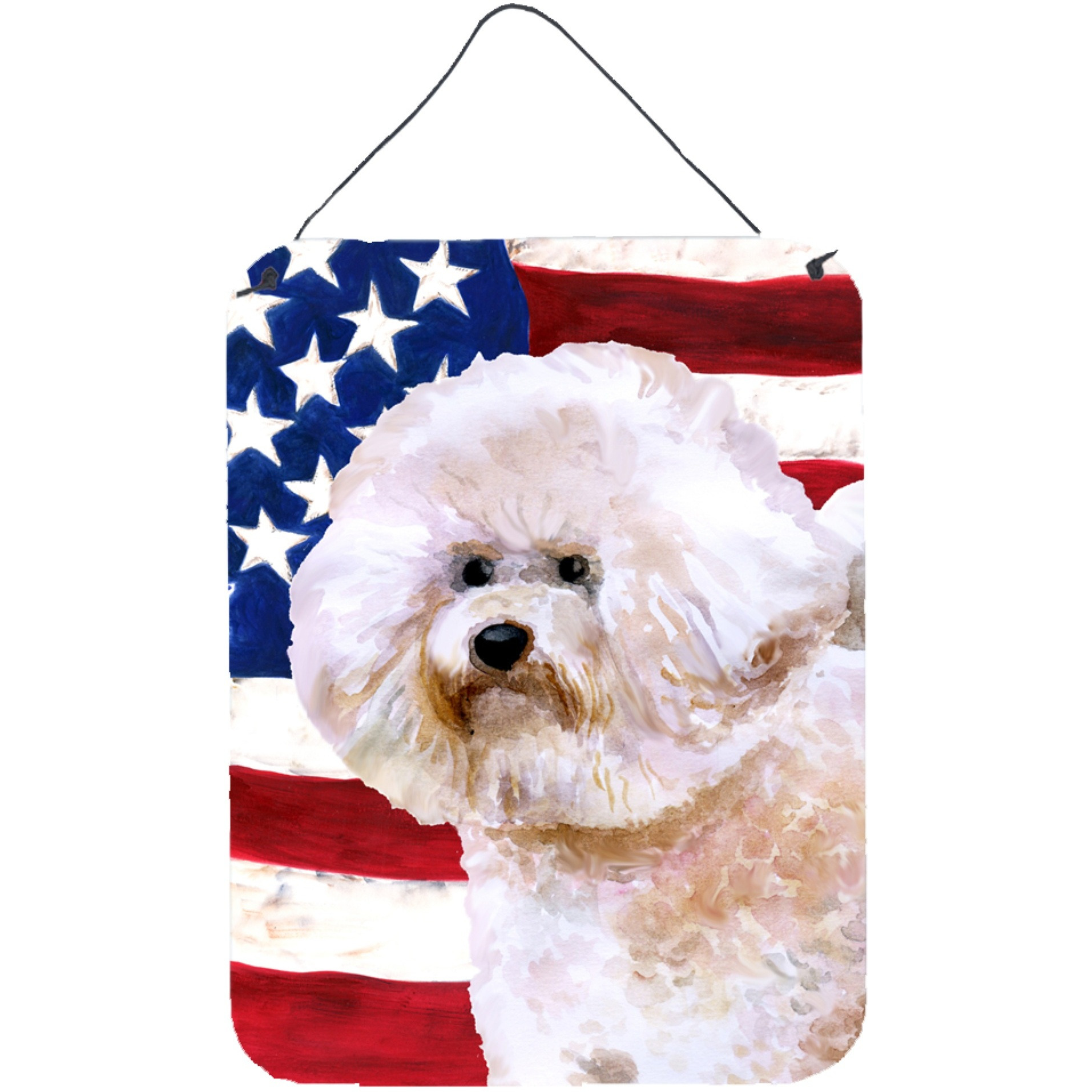 &quotCaroline's Treasures Bichon Frise 2 Patriotic Metal Print, 16"" x 12"", Multicolor"