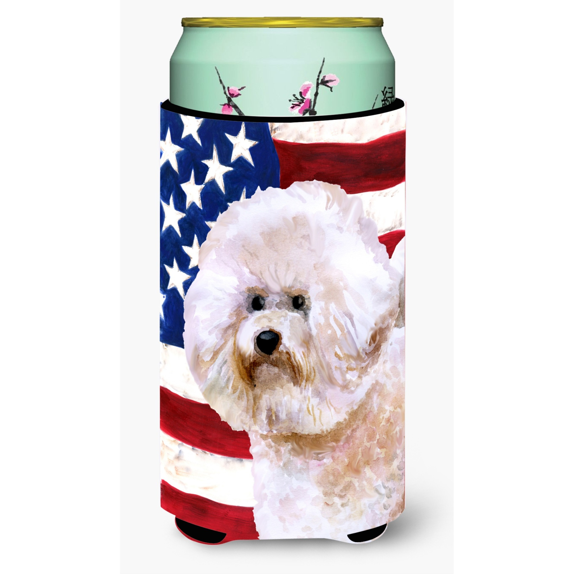 &quotCaroline's Treasures Bichon Frise 2 Patriotic Decorative Can Hugger, Tall Boy, Multicolor"