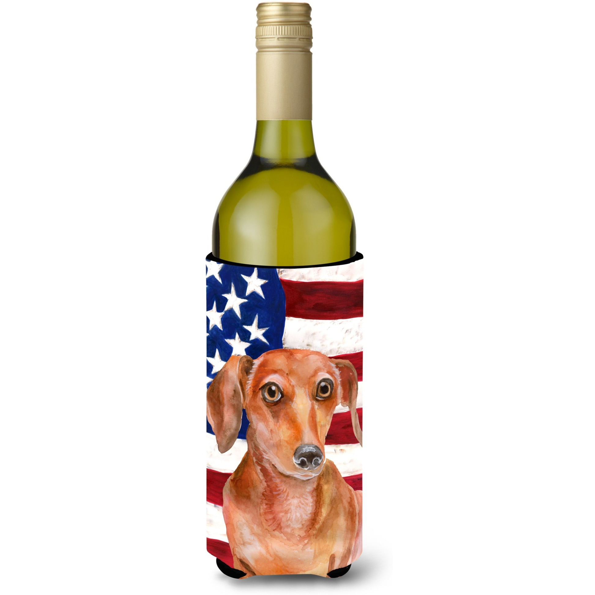 &quotCaroline's Treasures Red Dachshund Patriotic Decorative Bottle Hugger, 750ml, Multicolor"