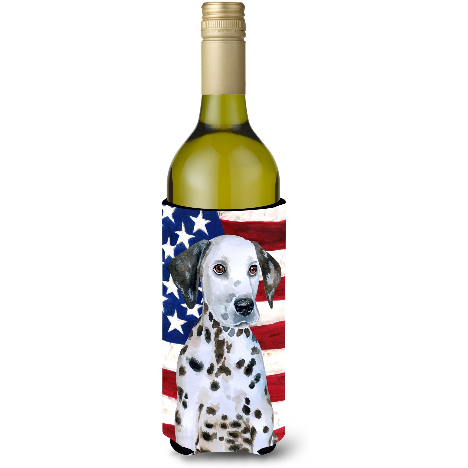 &quotCaroline's Treasures Dalmatian Puppy Patriotic Decorative Bottle Hugger, 750ml, Multicolor"