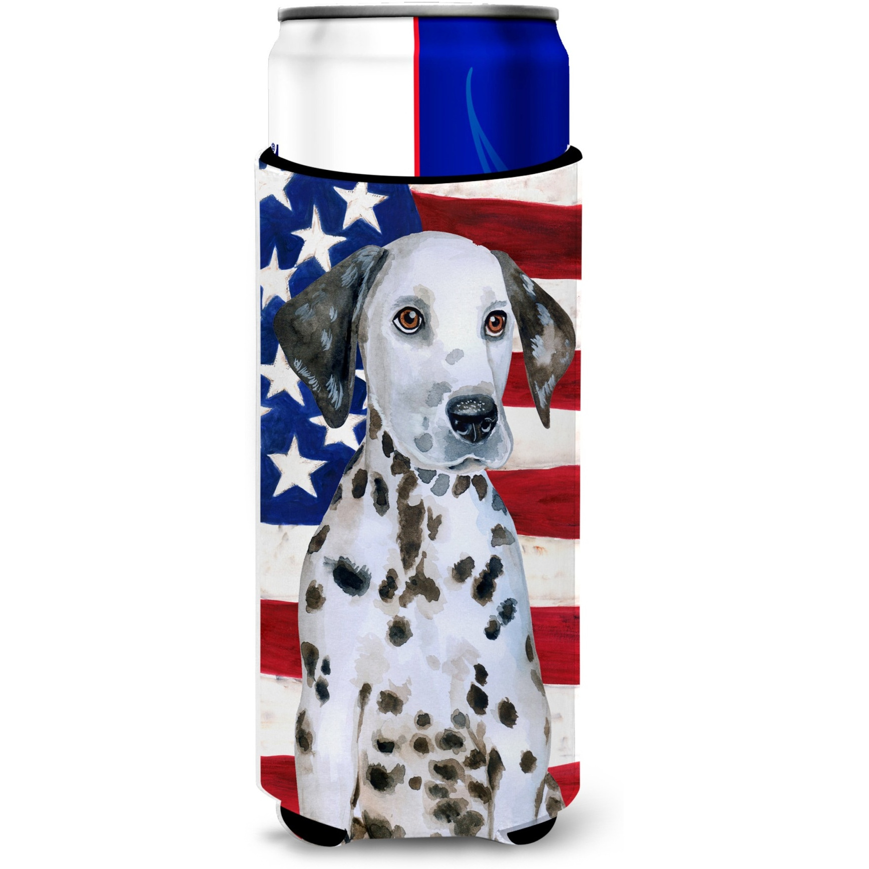 &quotCaroline's Treasures Dalmatian Puppy Patriotic Decorative Can Hugger, Slim, Multicolor"