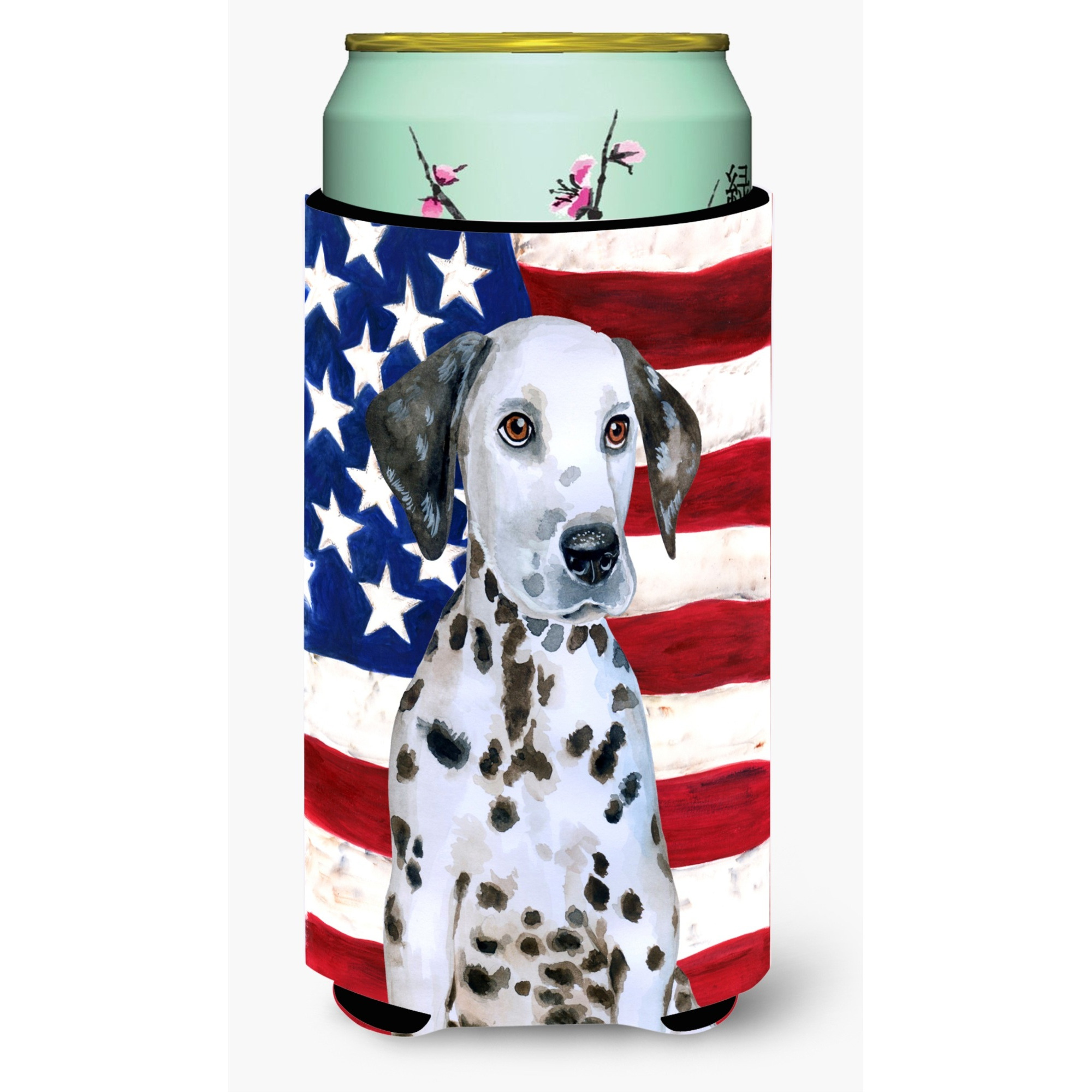 &quotCaroline's Treasures Dalmatian Puppy Patriotic Decorative Can Hugger, Tall Boy, Multicolor"