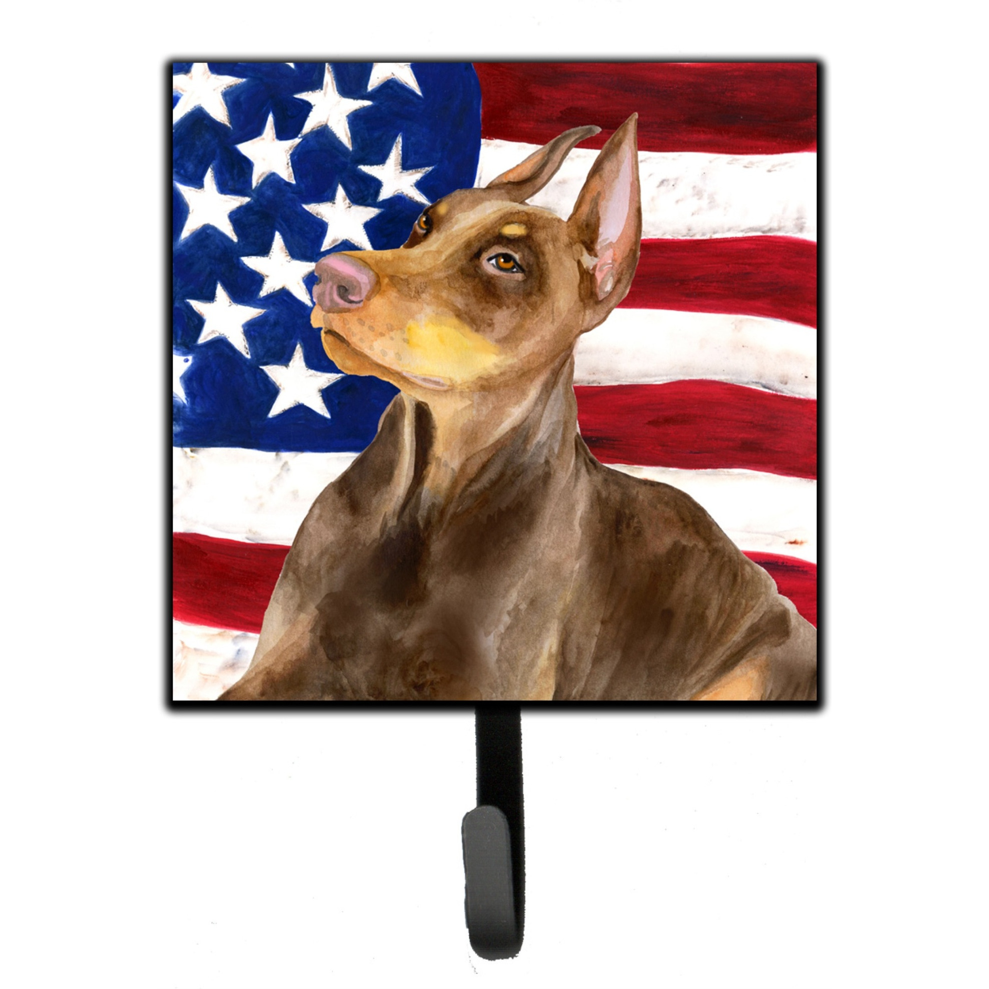 &quotCaroline's Treasures Doberman Pinscher Patriotic Wall Hook, Small, Multicolor"