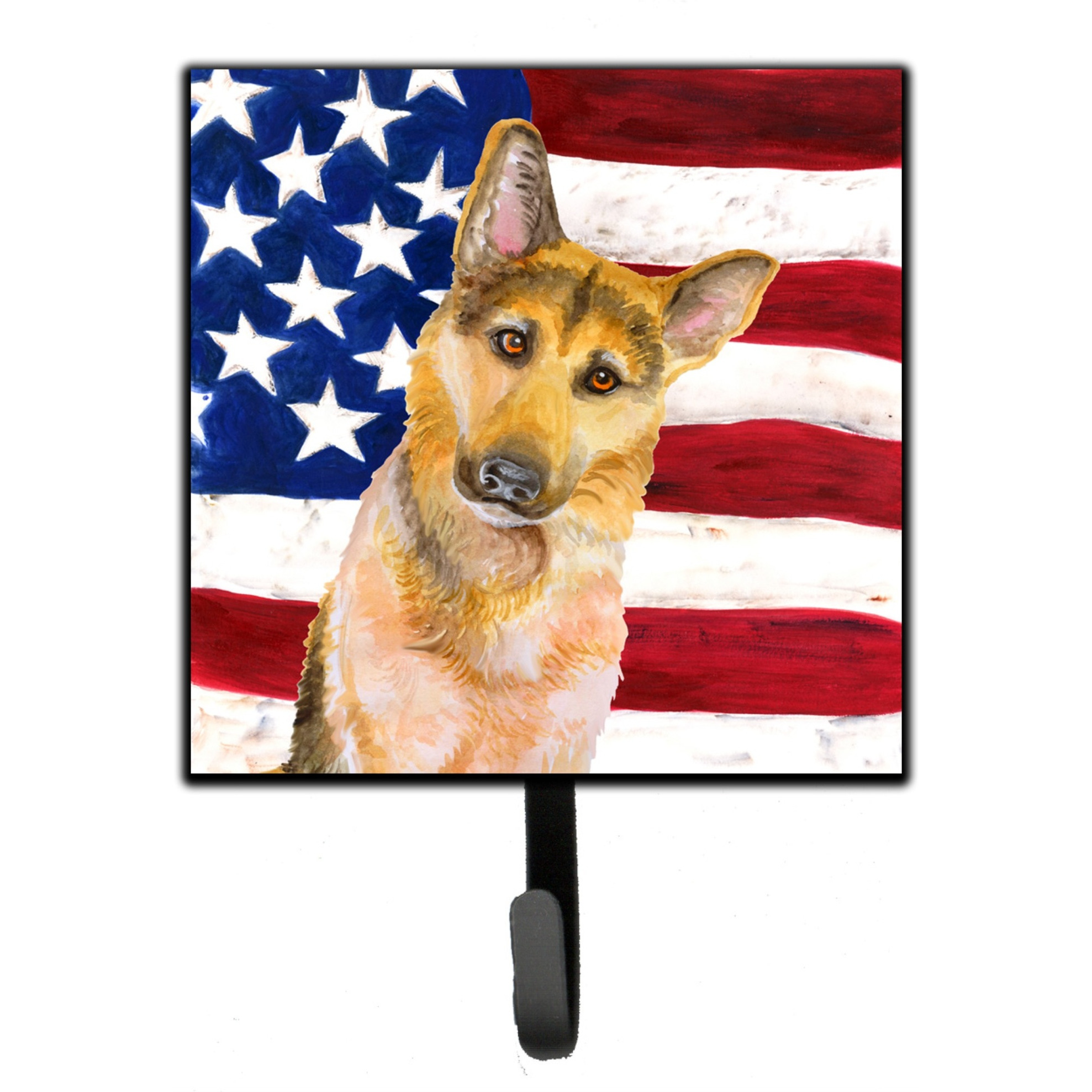 &quotCaroline's Treasures German Shepherd 2 Patriotic Wall Hook, Small, Multicolor"