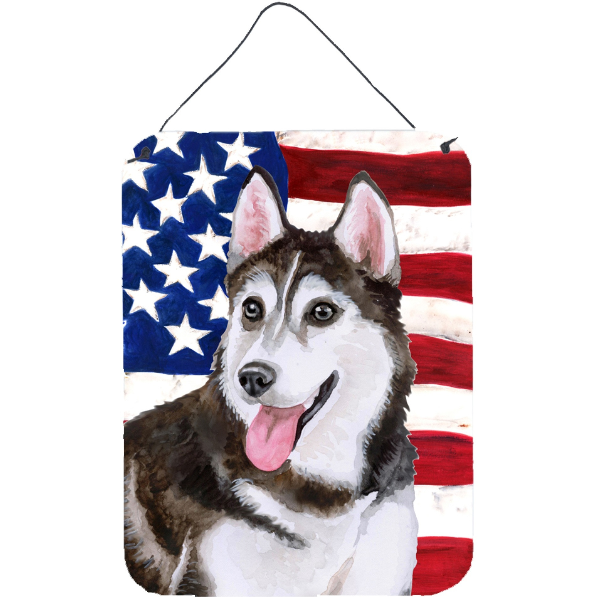 &quotCaroline's Treasures Siberian Husky 2 Patriotic Metal Print, 16"" x 12"", Multicolor"